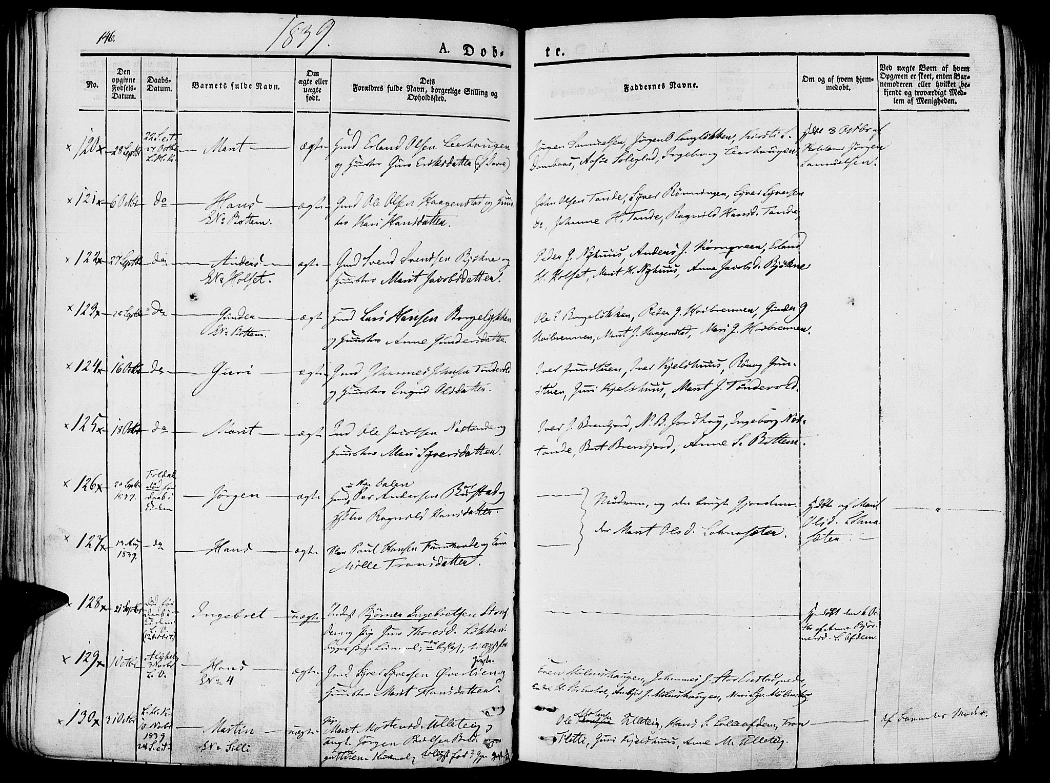 Lesja prestekontor, AV/SAH-PREST-068/H/Ha/Haa/L0005: Parish register (official) no. 5, 1830-1842, p. 146