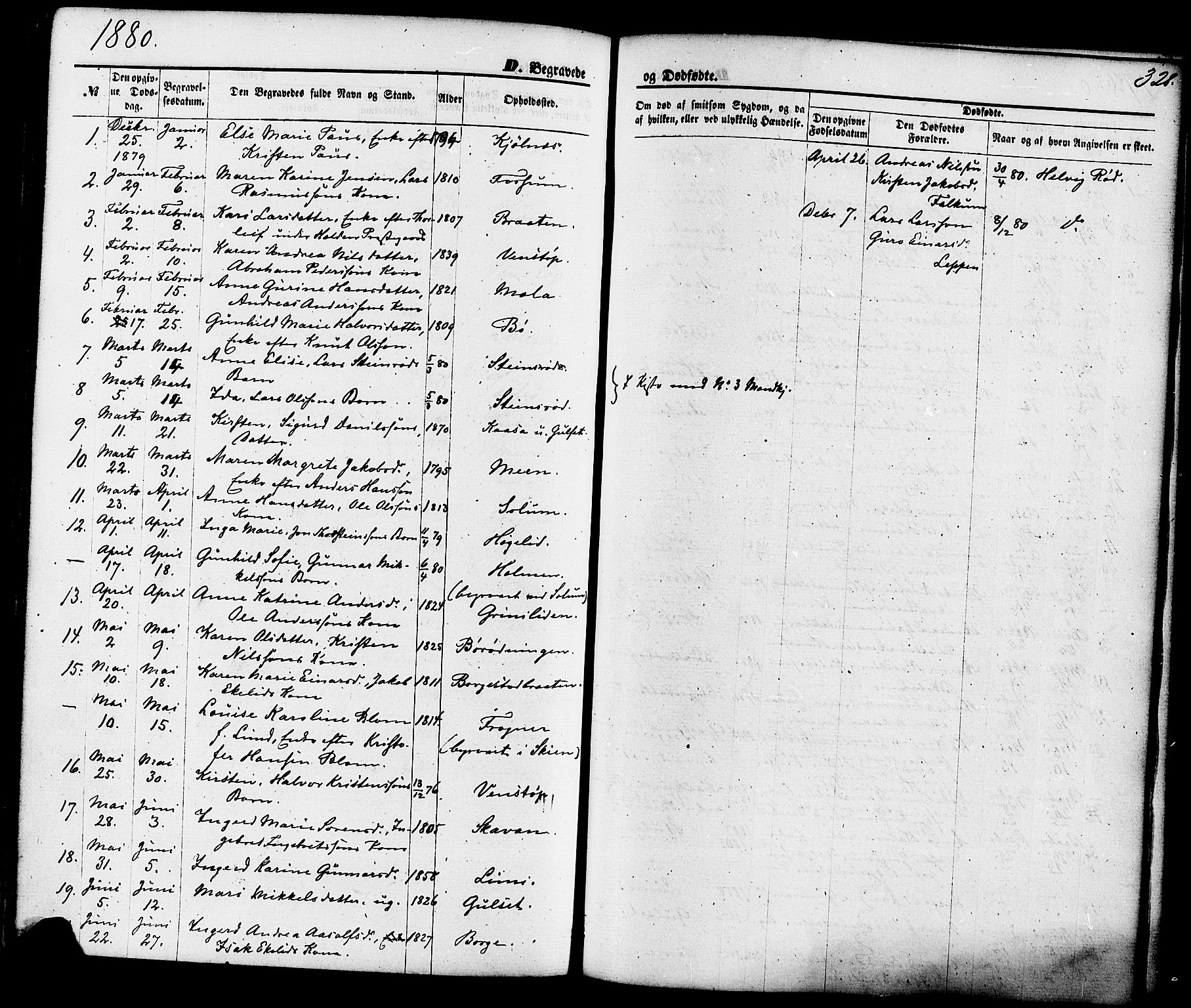 Gjerpen kirkebøker, SAKO/A-265/F/Fa/L0009: Parish register (official) no. I 9, 1872-1885, p. 328