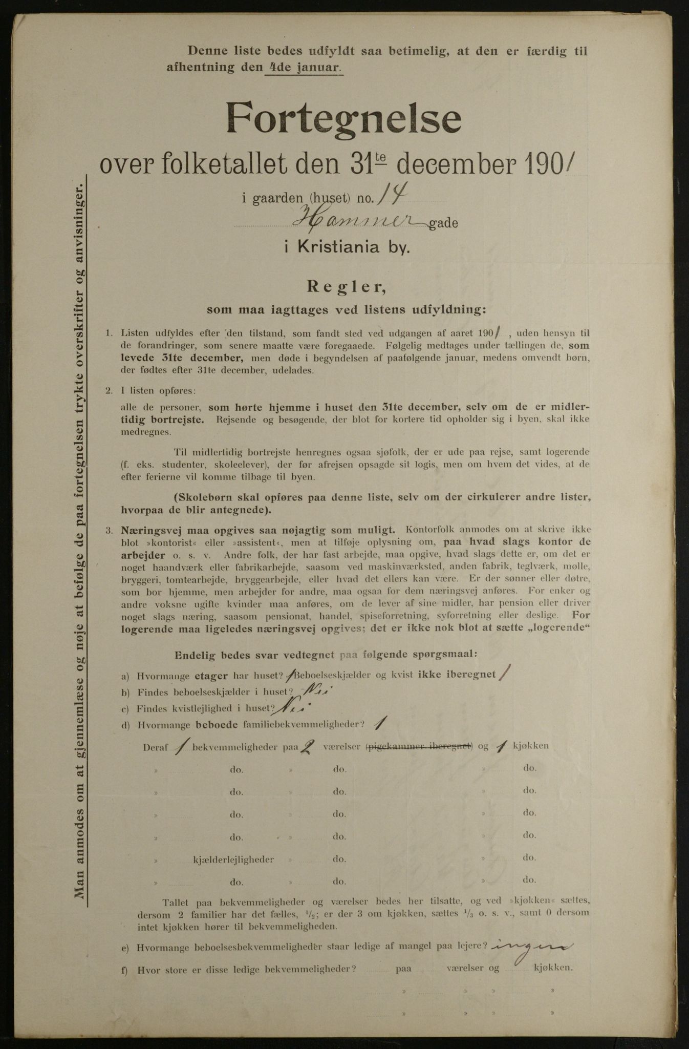 OBA, Municipal Census 1901 for Kristiania, 1901, p. 5558