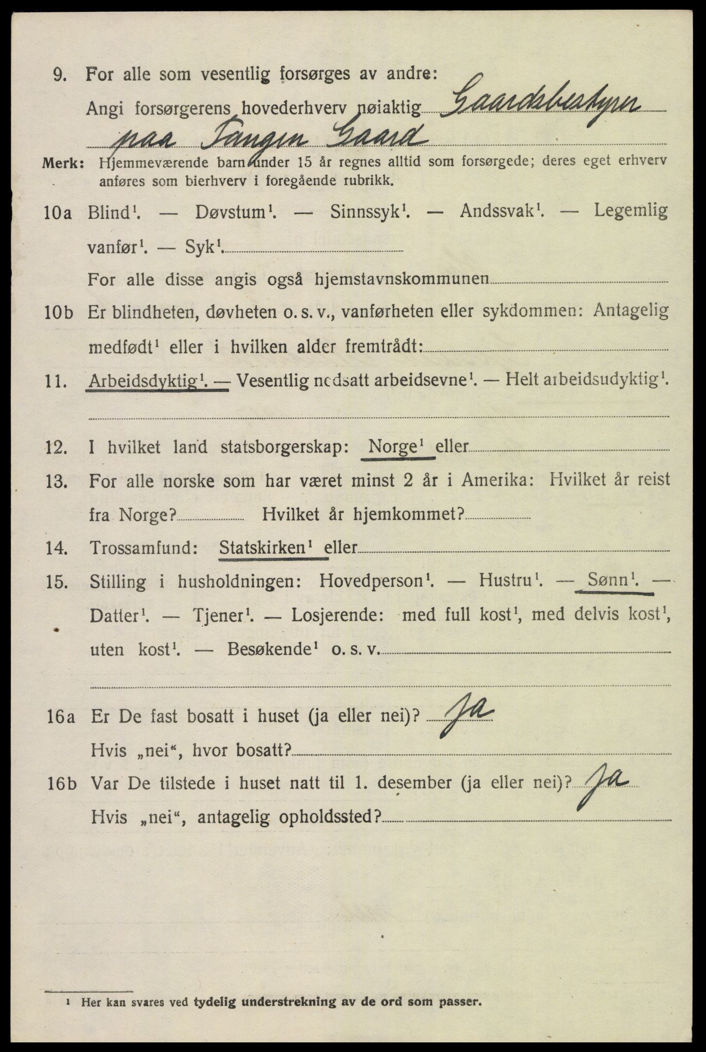 SAK, 1920 census for Hisøy, 1920, p. 1083