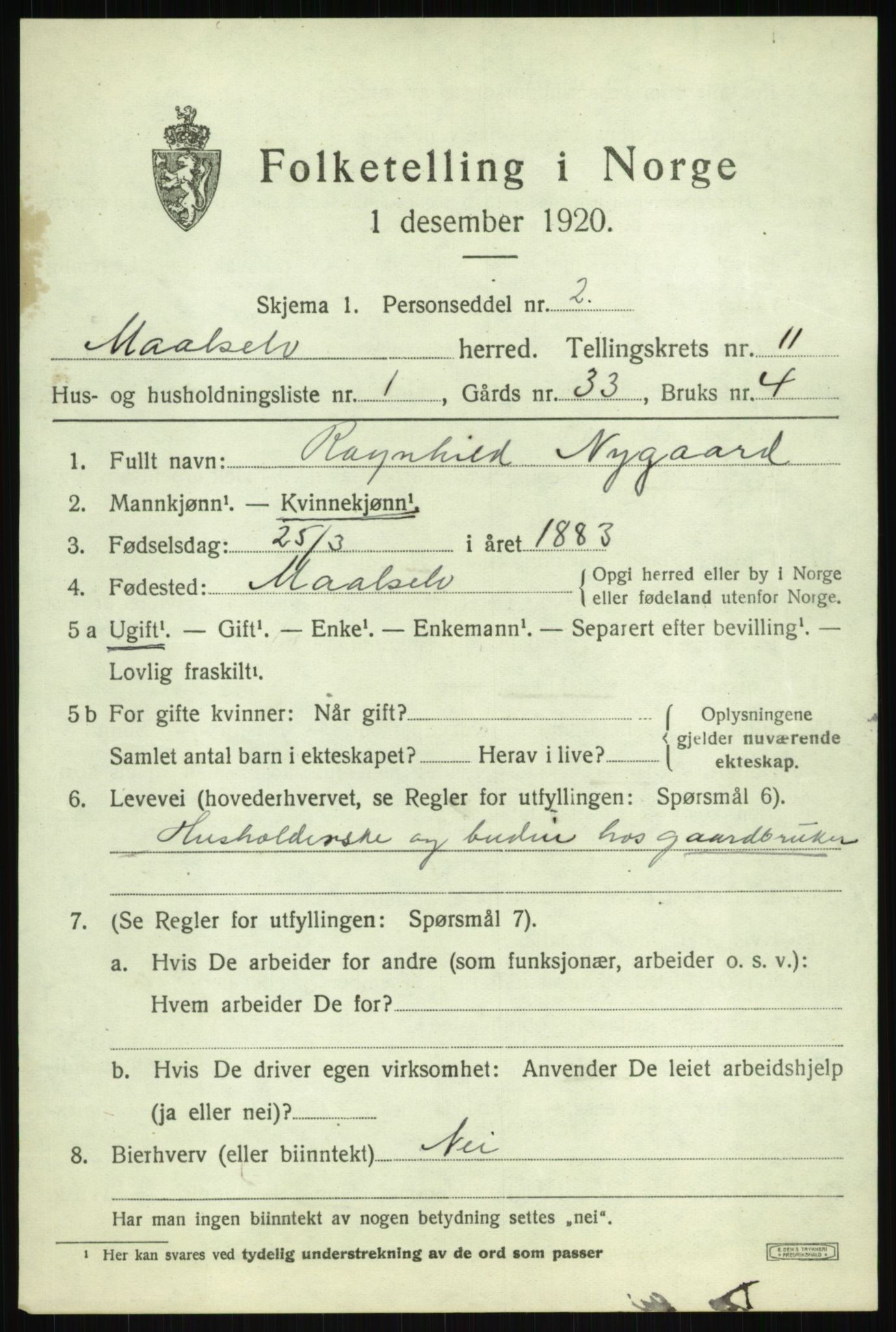 SATØ, 1920 census for Målselv, 1920, p. 6041