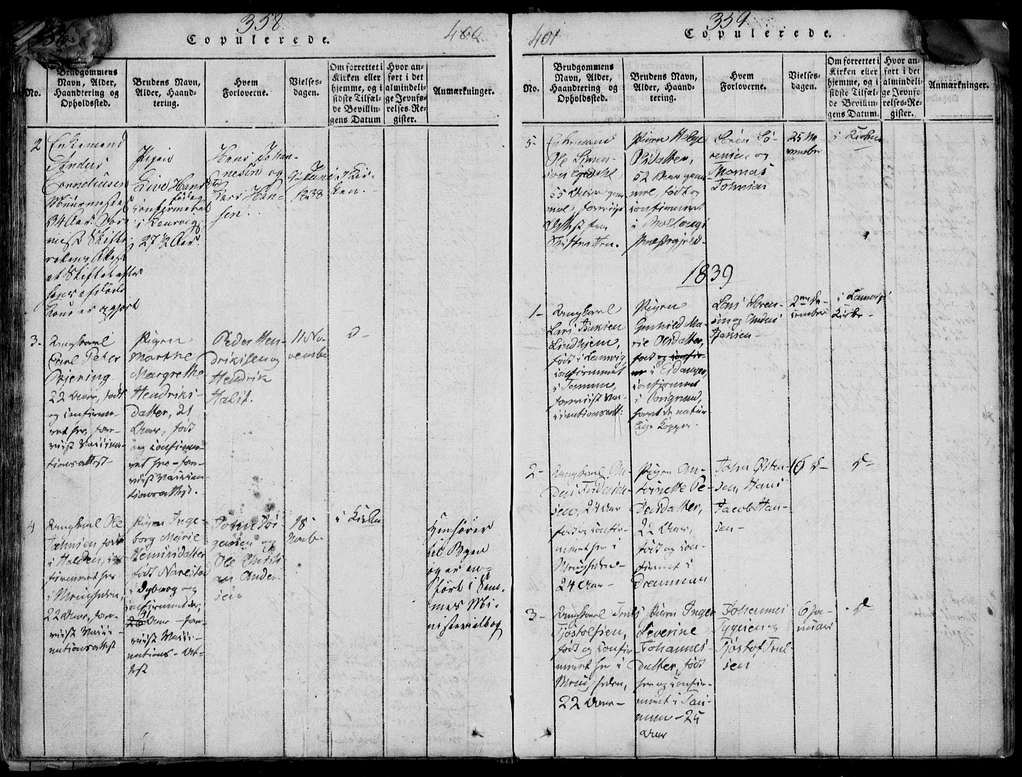 Larvik kirkebøker, AV/SAKO-A-352/F/Fb/L0002: Parish register (official) no. II 2, 1818-1842, p. 358-359