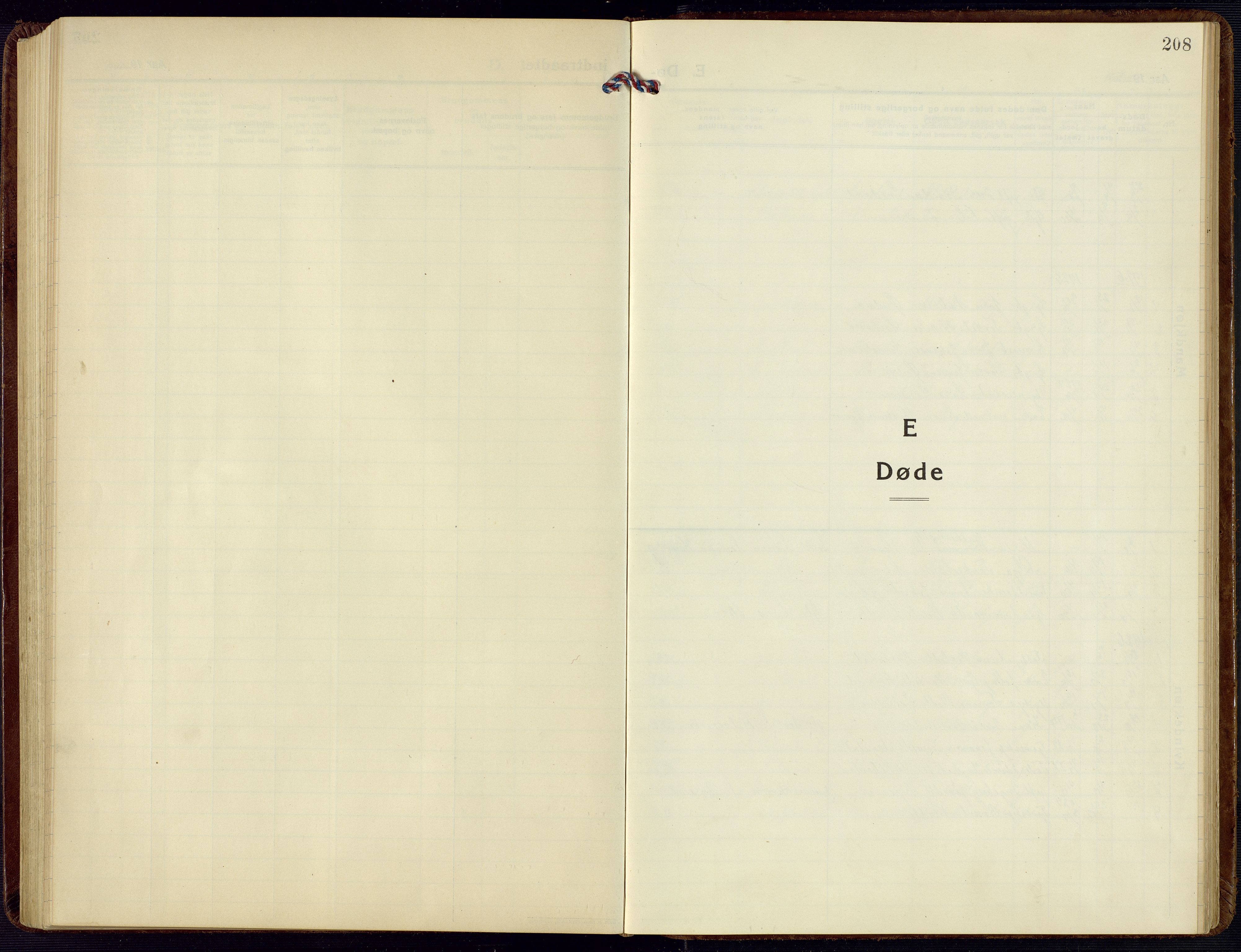 Bjelland sokneprestkontor, AV/SAK-1111-0005/F/Fb/Fbc/L0004: Parish register (copy) no. B 4, 1921-1978, p. 208