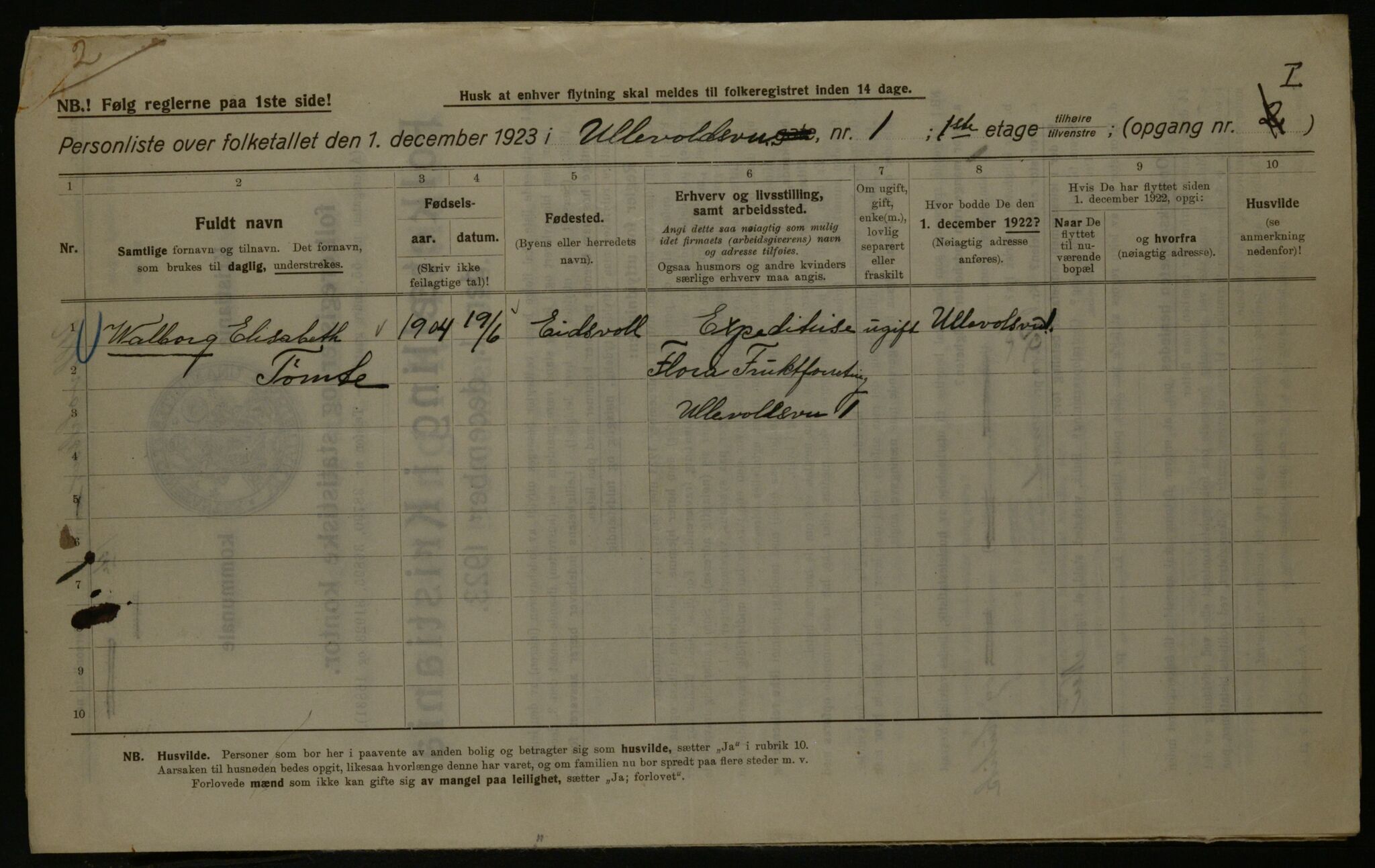 OBA, Municipal Census 1923 for Kristiania, 1923, p. 131340