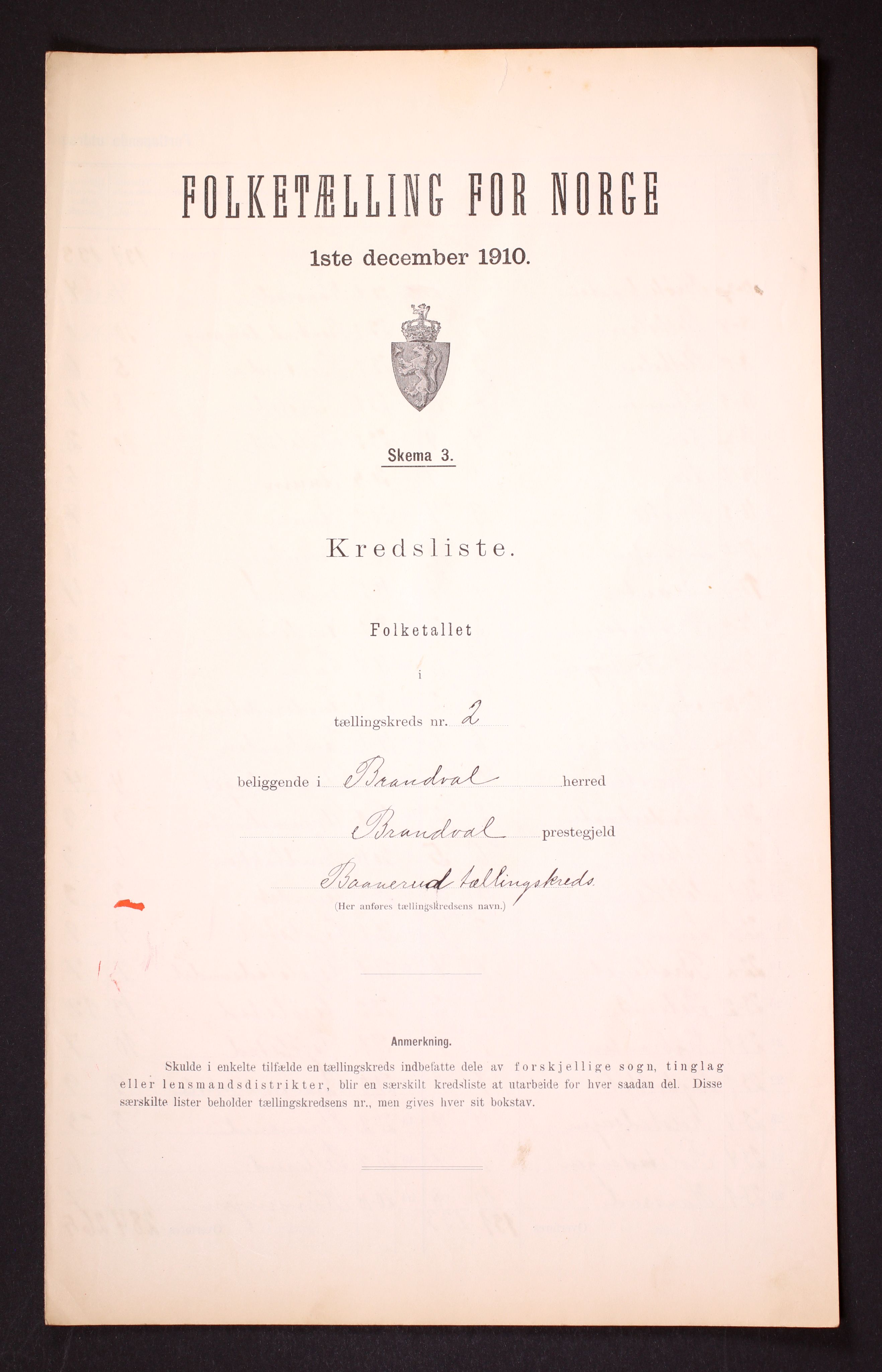 RA, 1910 census for Brandval, 1910, p. 10