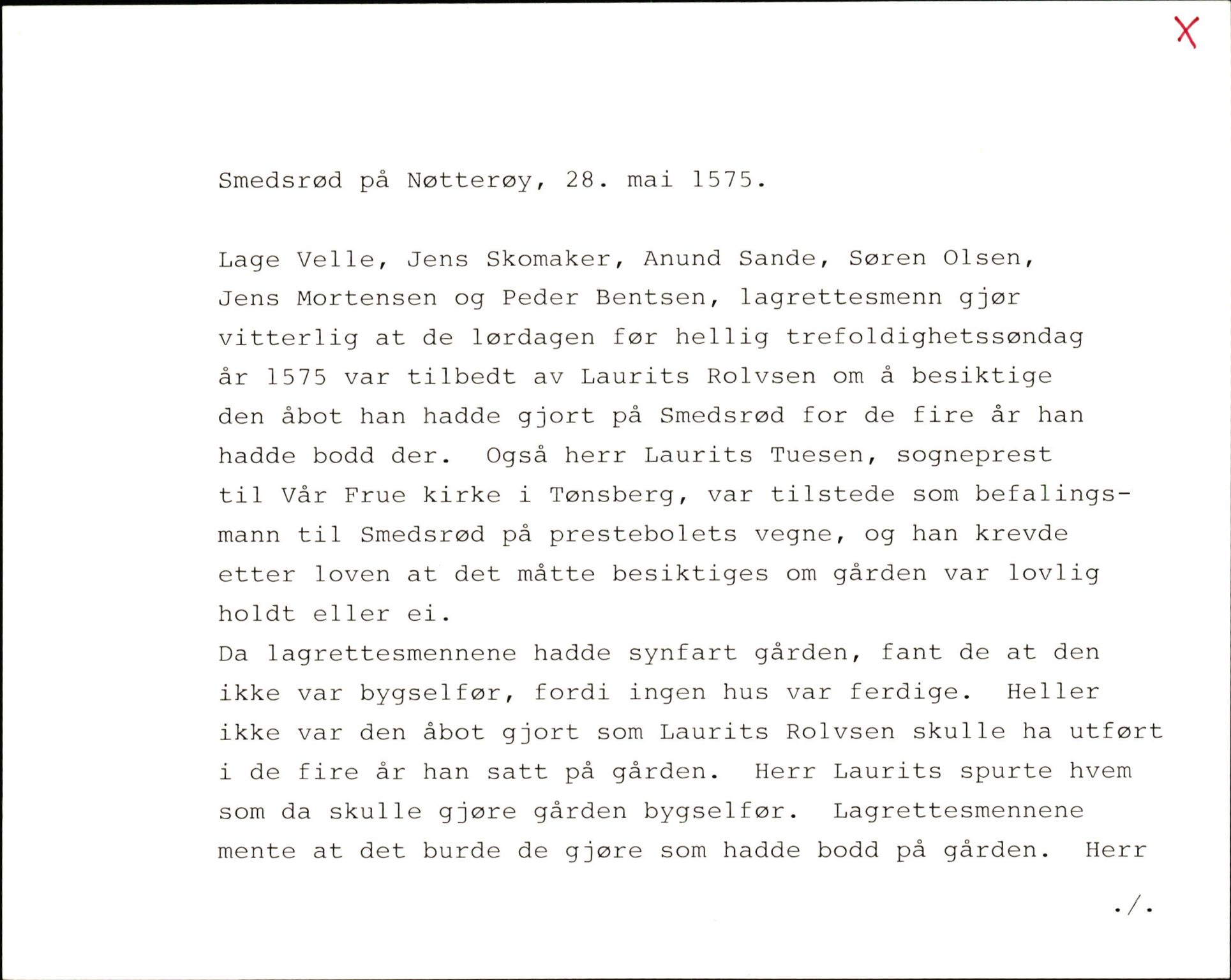 Riksarkivets diplomsamling, AV/RA-EA-5965/F35/F35k/L0002: Regestsedler: Prestearkiver fra Hedmark, Oppland, Buskerud og Vestfold, p. 713