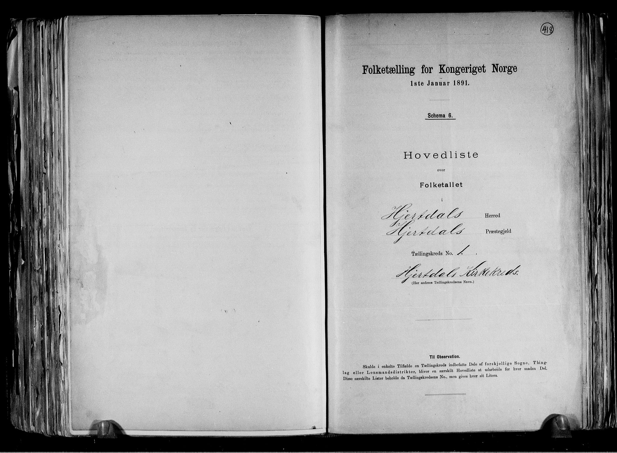 RA, 1891 census for 0827 Hjartdal, 1891, p. 4
