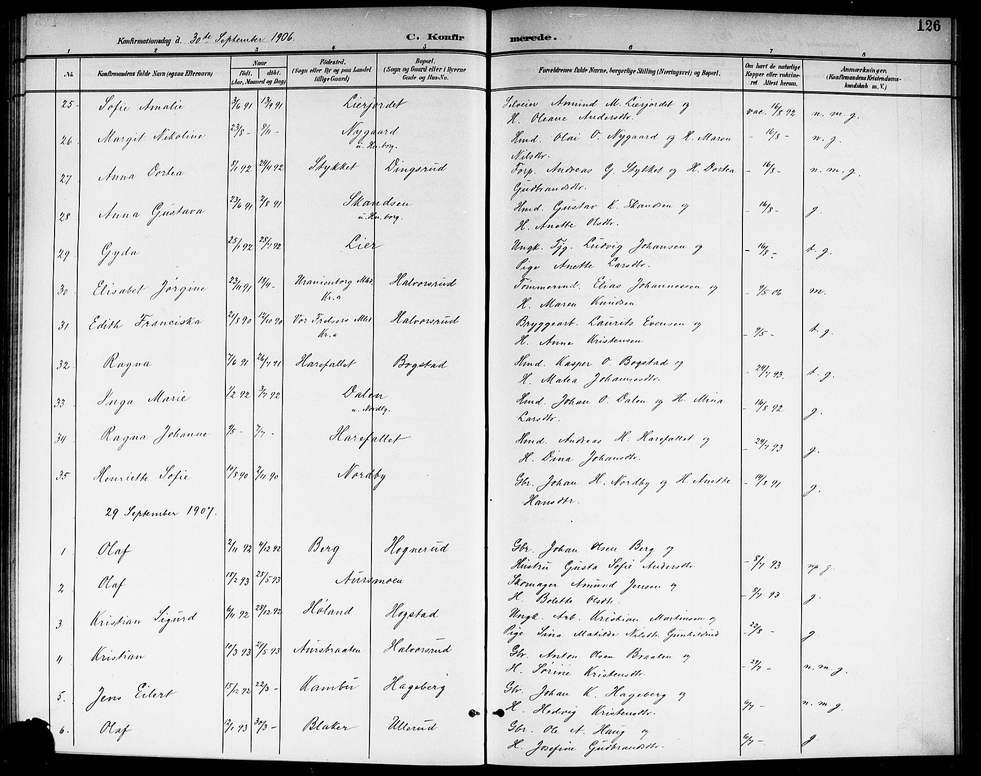 Aurskog prestekontor Kirkebøker, SAO/A-10304a/G/Ga/L0004: Parish register (copy) no. I 4, 1901-1921, p. 126