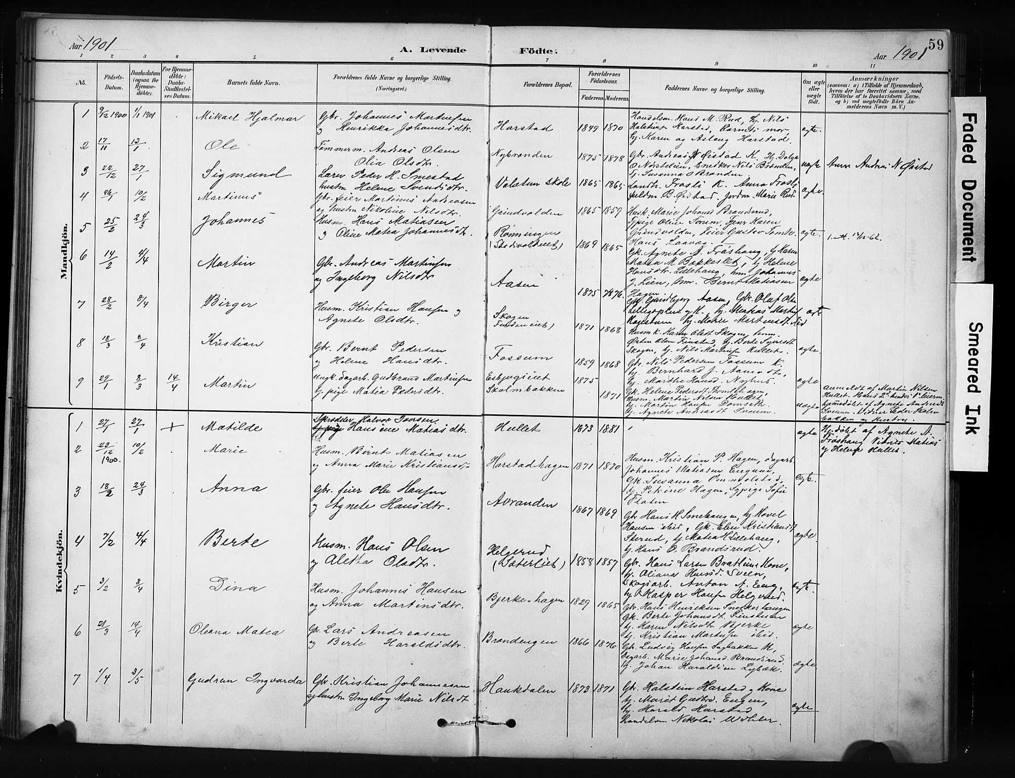 Nordre Land prestekontor, SAH/PREST-124/H/Ha/Hab/L0012: Parish register (copy) no. 12, 1891-1909, p. 59