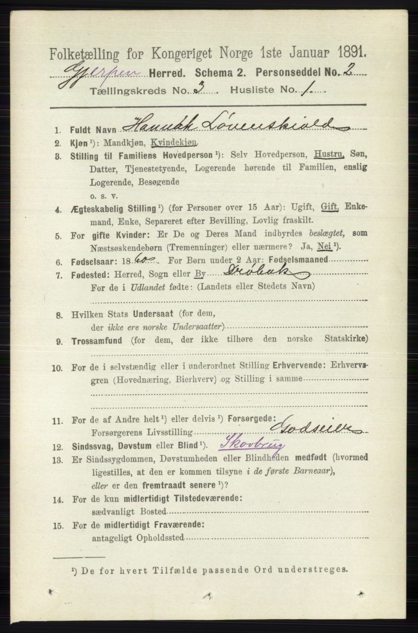 RA, 1891 census for 0812 Gjerpen, 1891, p. 1459