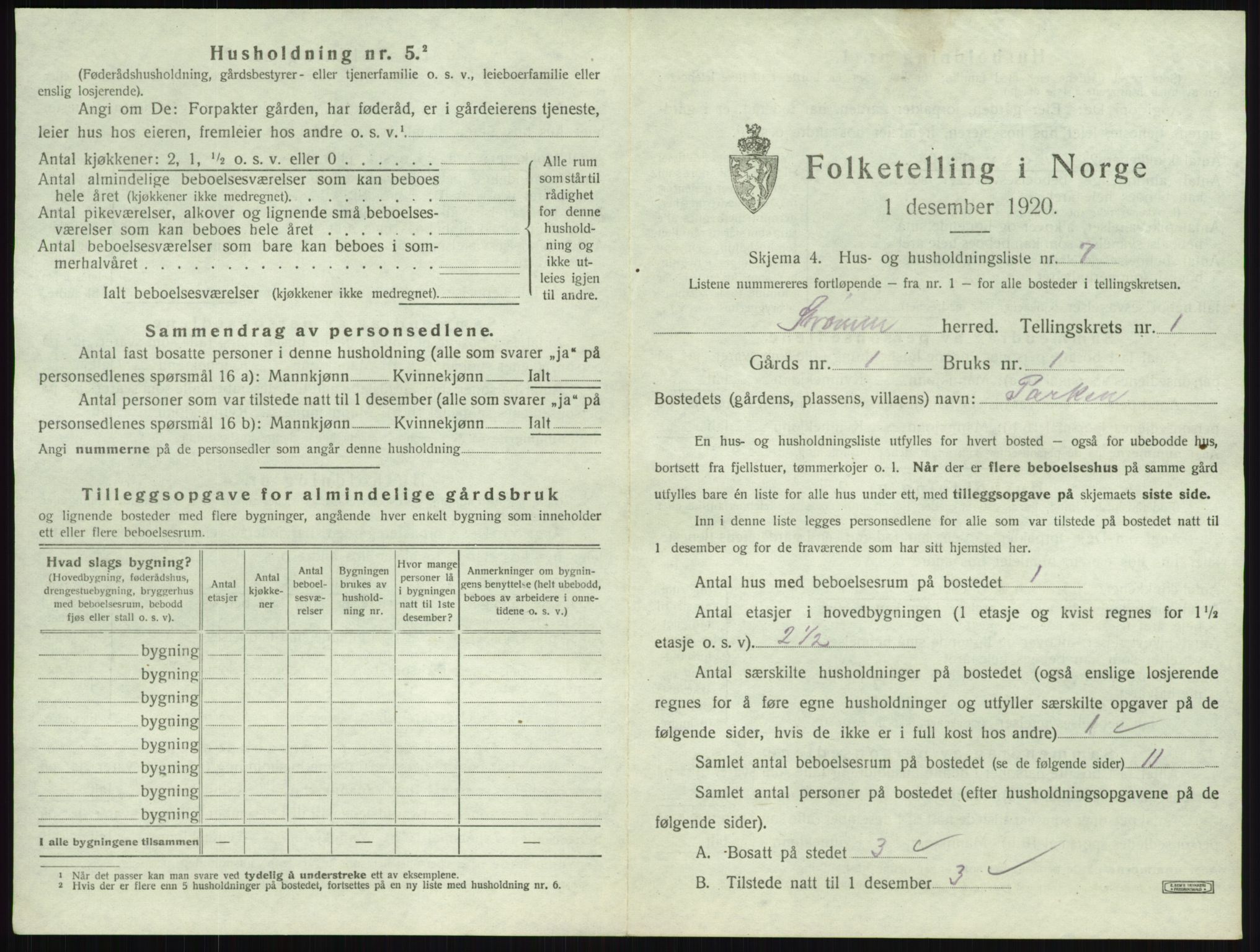 SAKO, 1920 census for Strømm, 1920, p. 32