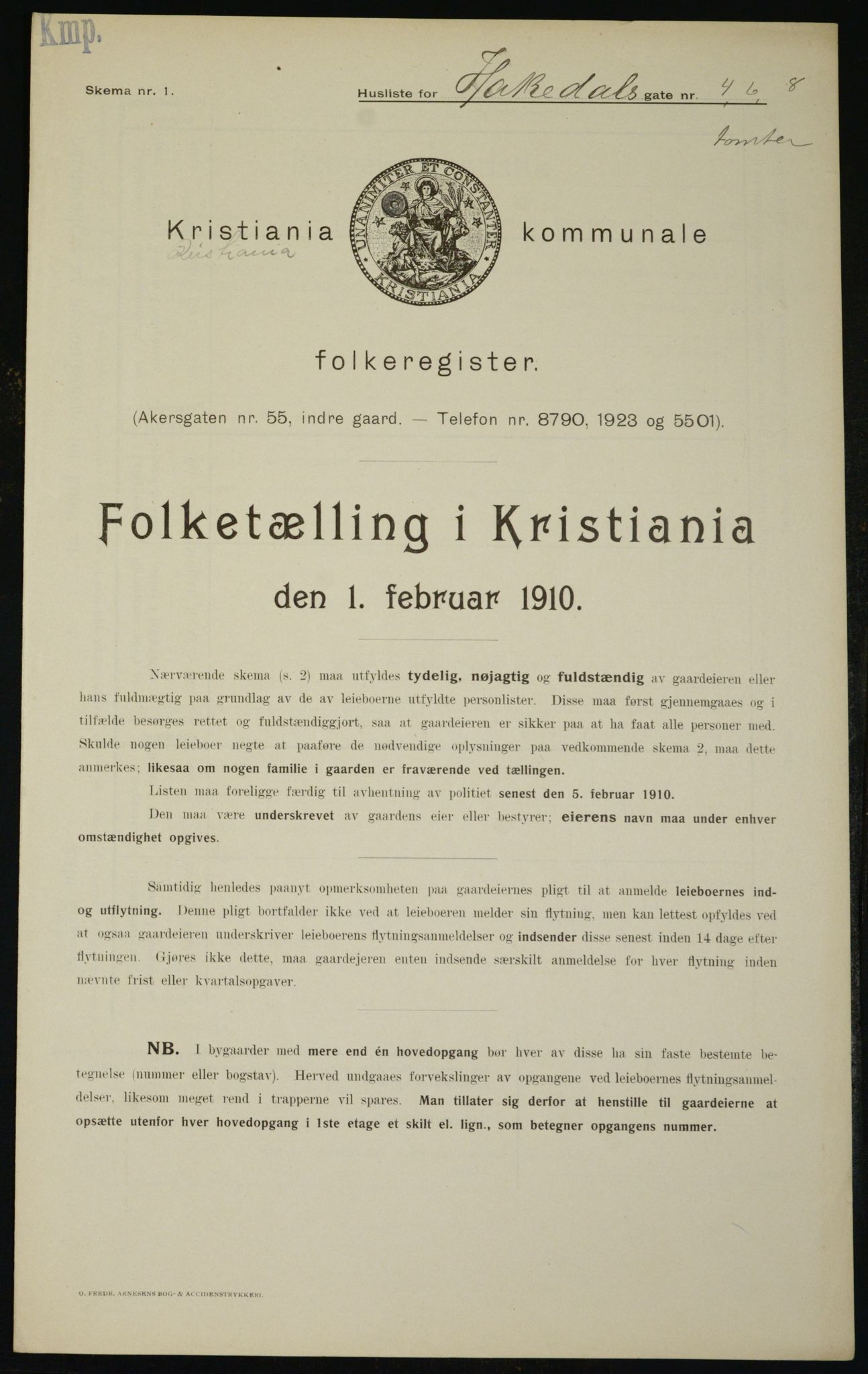 OBA, Municipal Census 1910 for Kristiania, 1910, p. 31959