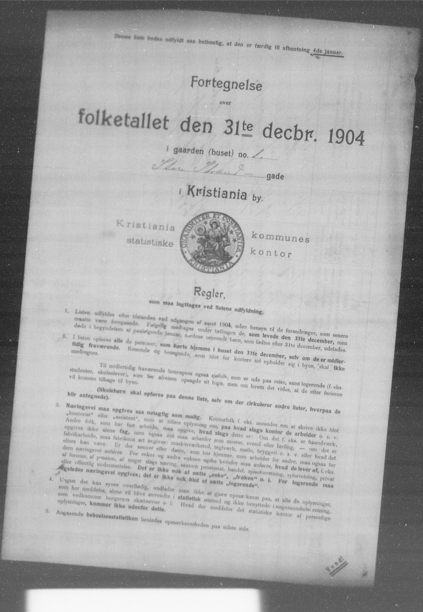 OBA, Municipal Census 1904 for Kristiania, 1904, p. 19429