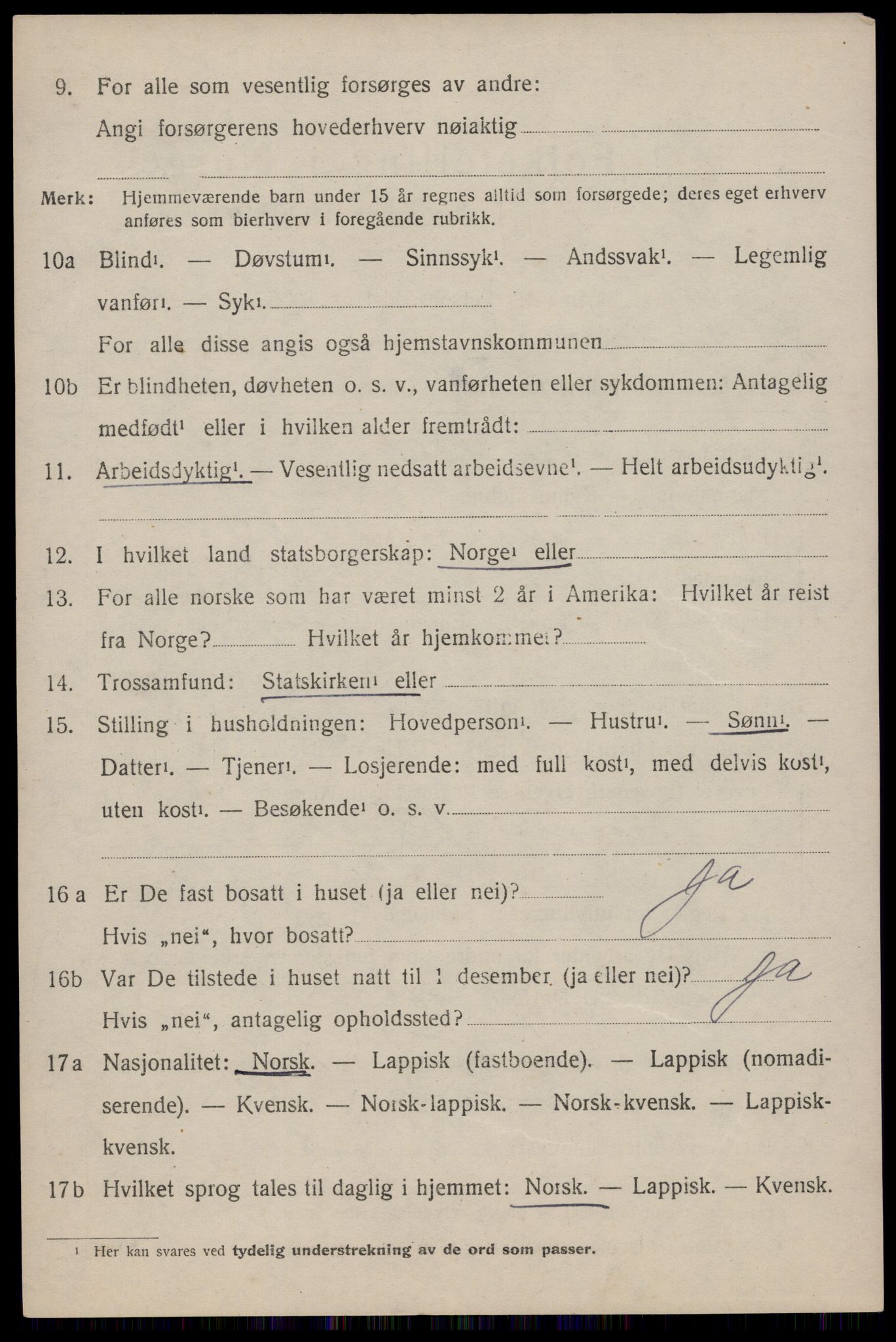 SAT, 1920 census for Buksnes, 1920, p. 5070