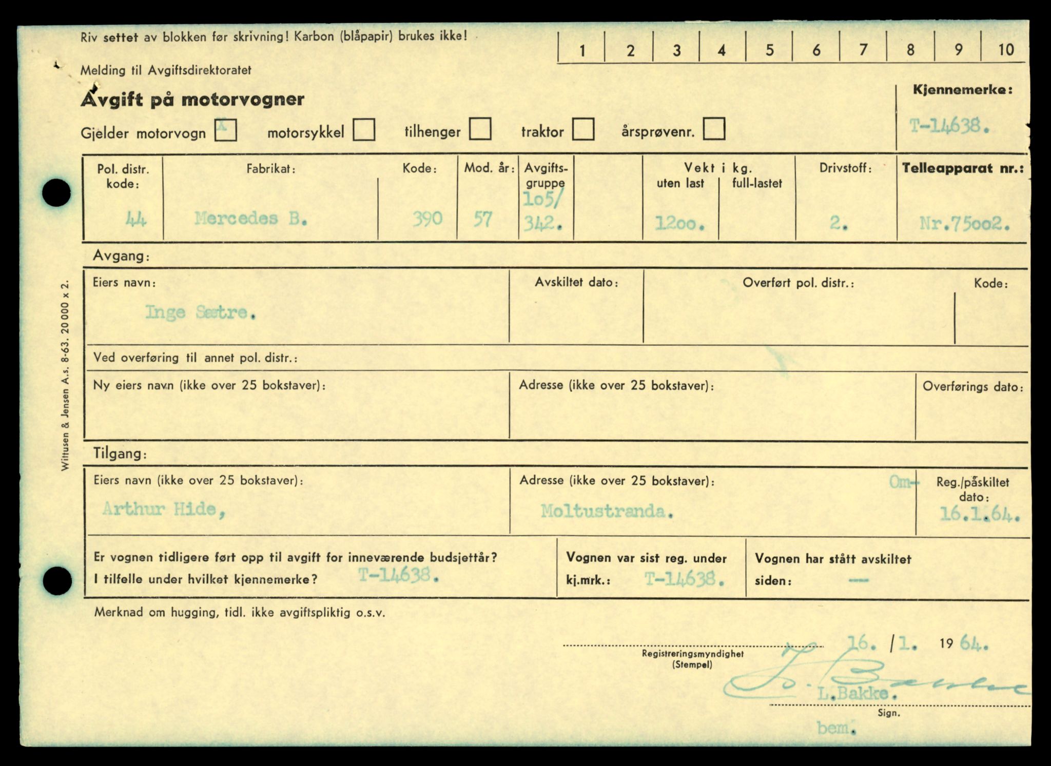 Møre og Romsdal vegkontor - Ålesund trafikkstasjon, AV/SAT-A-4099/F/Fe/L0047: Registreringskort for kjøretøy T 14580 - T 14720, 1927-1998, p. 1477