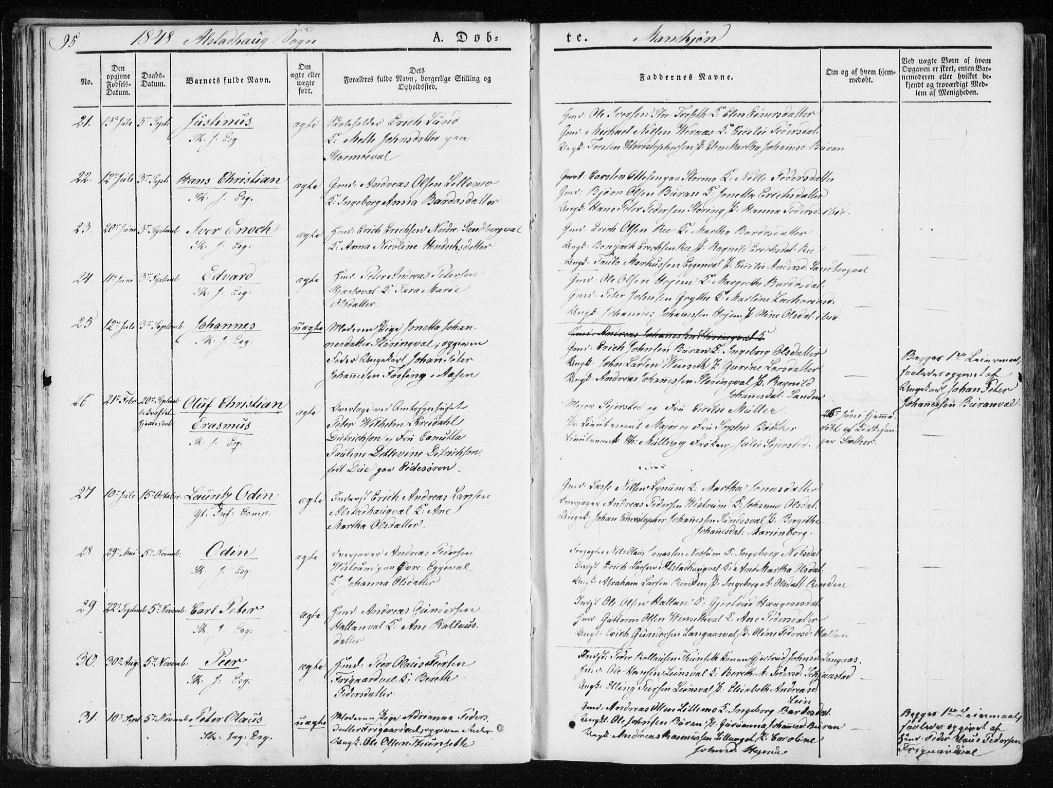 Ministerialprotokoller, klokkerbøker og fødselsregistre - Nord-Trøndelag, AV/SAT-A-1458/717/L0154: Parish register (official) no. 717A06 /1, 1836-1849, p. 95