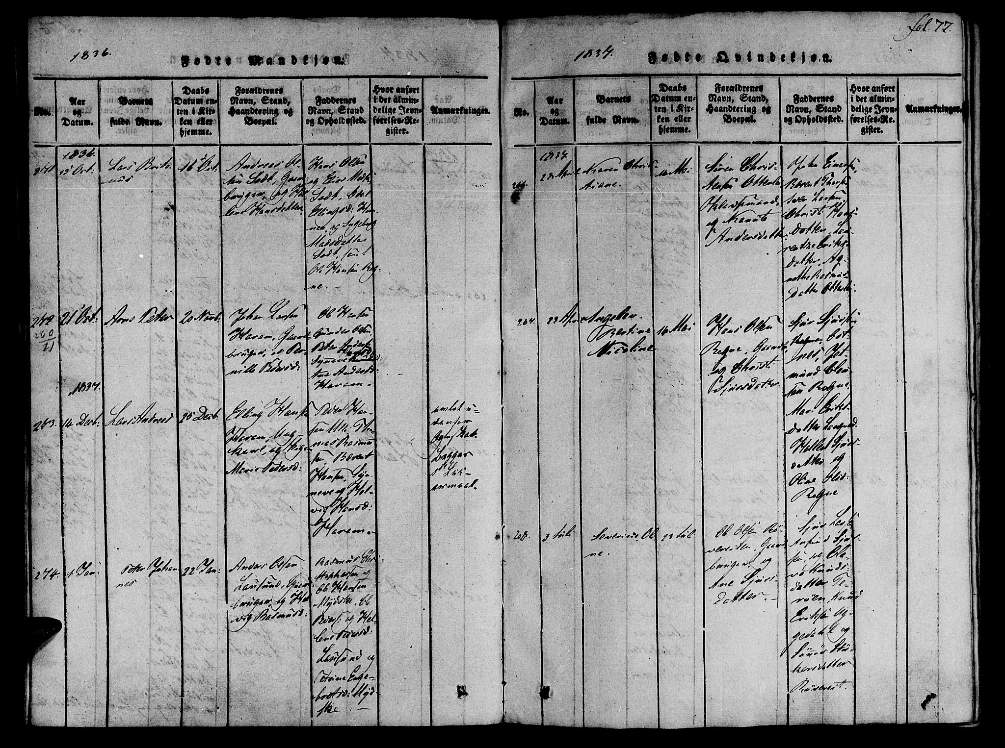 Ministerialprotokoller, klokkerbøker og fødselsregistre - Møre og Romsdal, SAT/A-1454/536/L0495: Parish register (official) no. 536A04, 1818-1847, p. 77