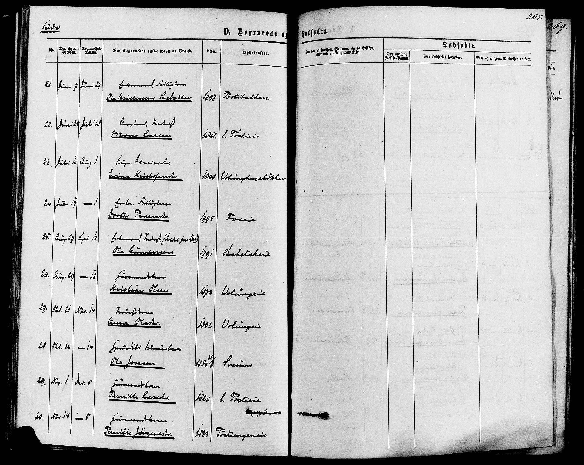 Romedal prestekontor, SAH/PREST-004/K/L0006: Parish register (official) no. 6, 1866-1886, p. 265