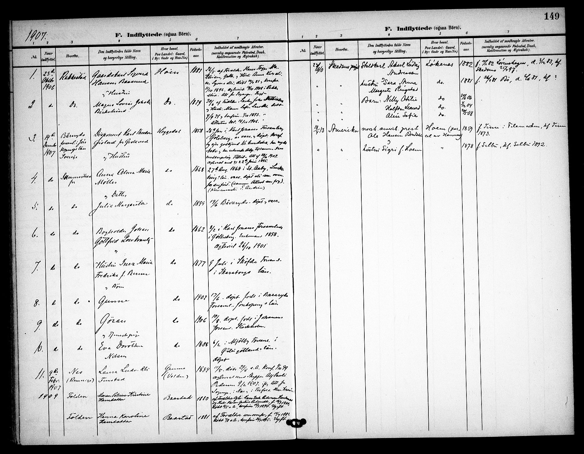 Asker prestekontor Kirkebøker, SAO/A-10256a/F/Fa/L0016: Parish register (official) no. I 16, 1900-1917, p. 149