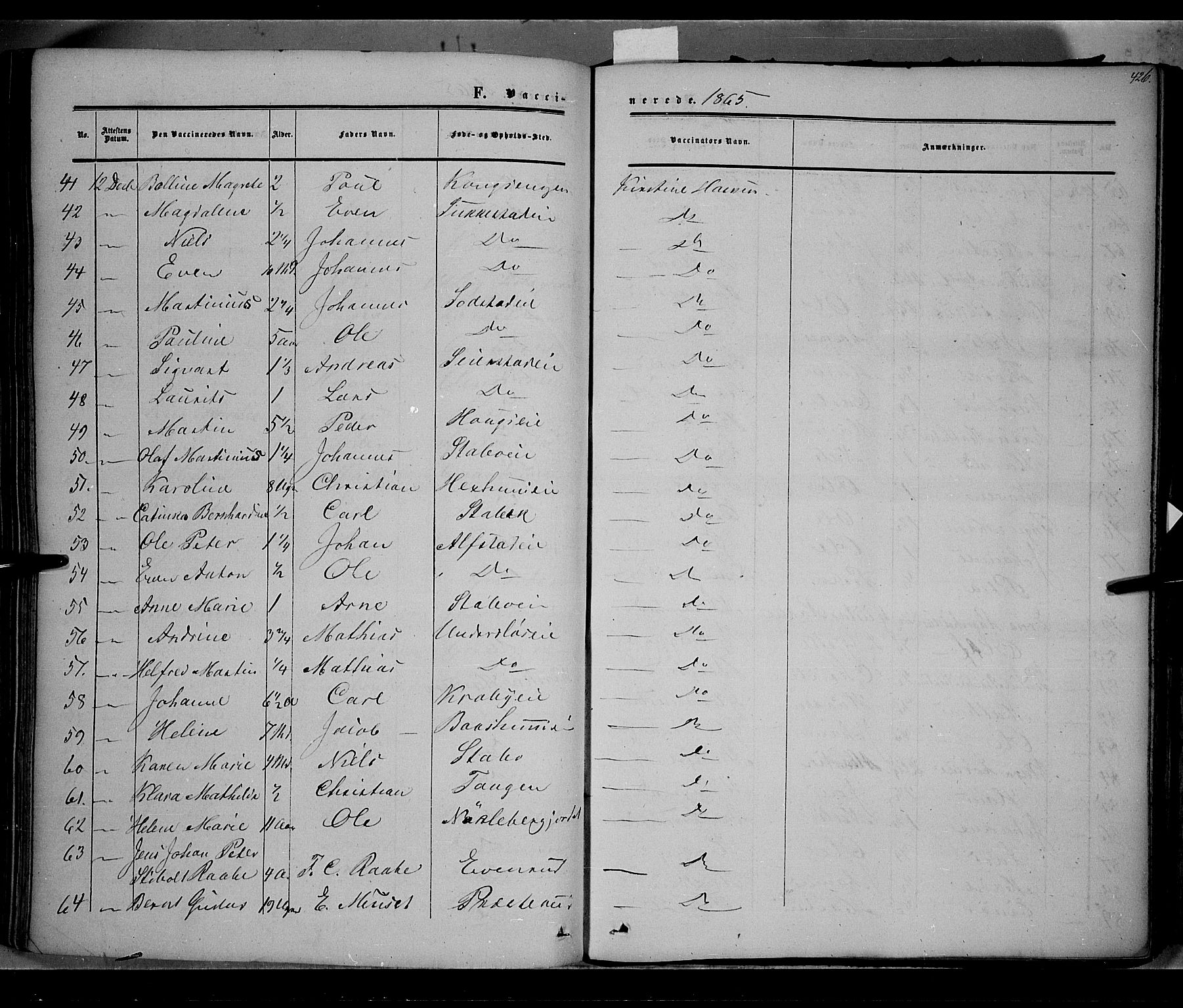 Østre Toten prestekontor, AV/SAH-PREST-104/H/Ha/Haa/L0004: Parish register (official) no. 4, 1857-1865, p. 426