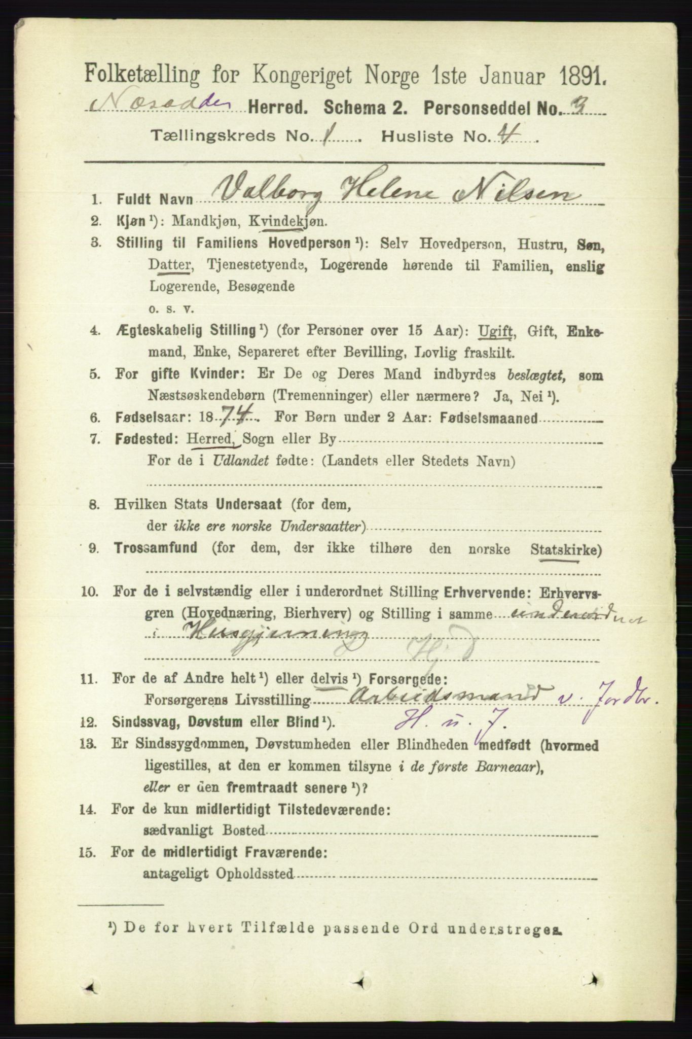 RA, 1891 census for 0216 Nesodden, 1891, p. 109