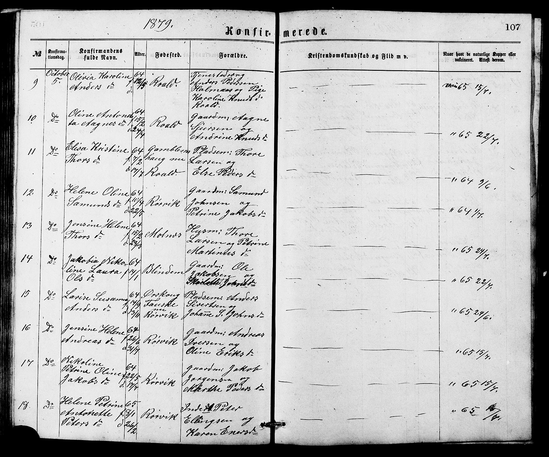 Ministerialprotokoller, klokkerbøker og fødselsregistre - Møre og Romsdal, AV/SAT-A-1454/537/L0521: Parish register (copy) no. 537C02, 1869-1888, p. 107