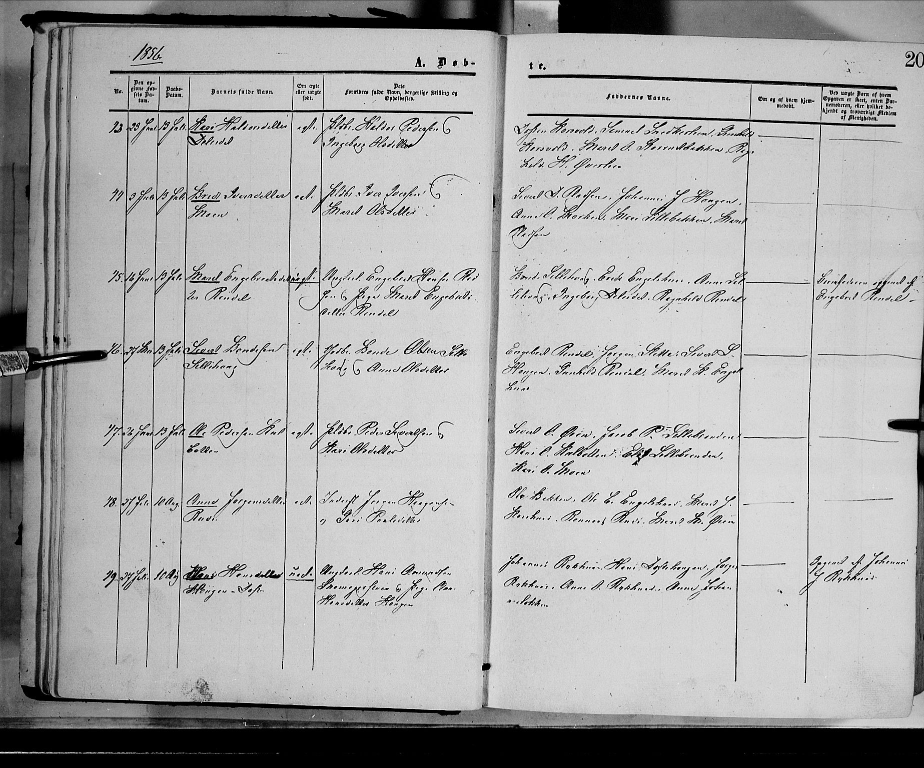 Dovre prestekontor, AV/SAH-PREST-066/H/Ha/Haa/L0001: Parish register (official) no. 1, 1854-1878, p. 20