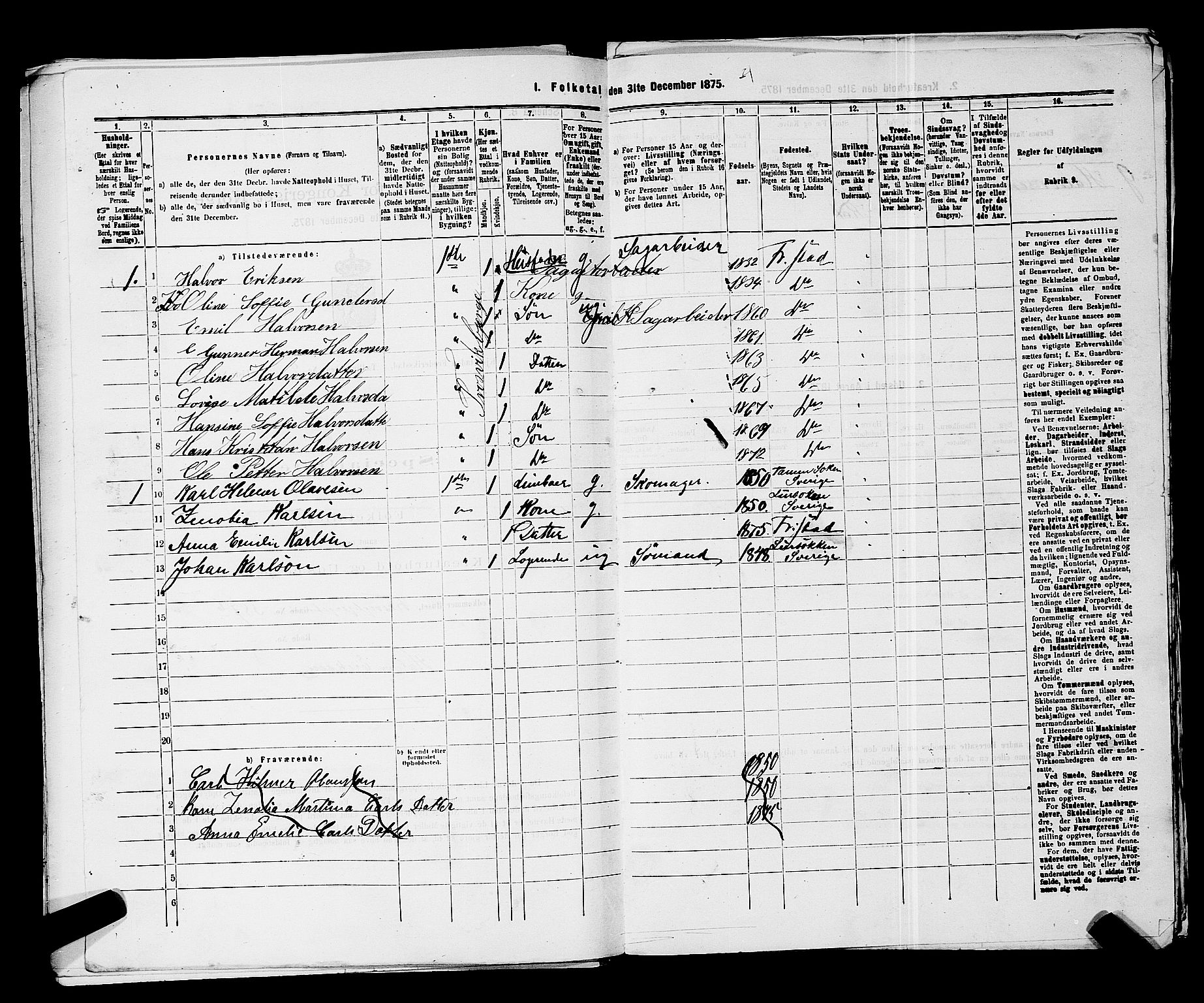 RA, 1875 census for 0103B Fredrikstad/Fredrikstad, 1875, p. 1689