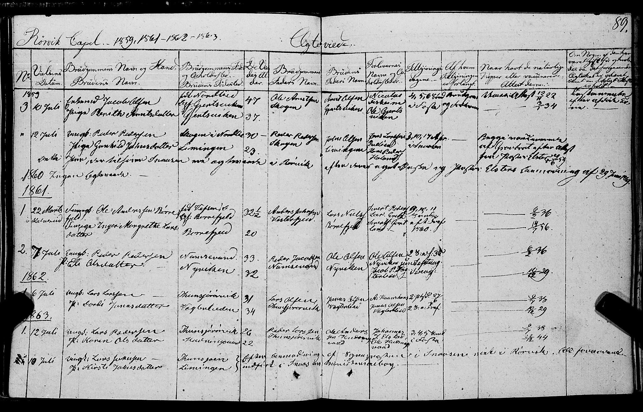 Ministerialprotokoller, klokkerbøker og fødselsregistre - Nord-Trøndelag, SAT/A-1458/762/L0538: Parish register (official) no. 762A02 /1, 1833-1879, p. 89