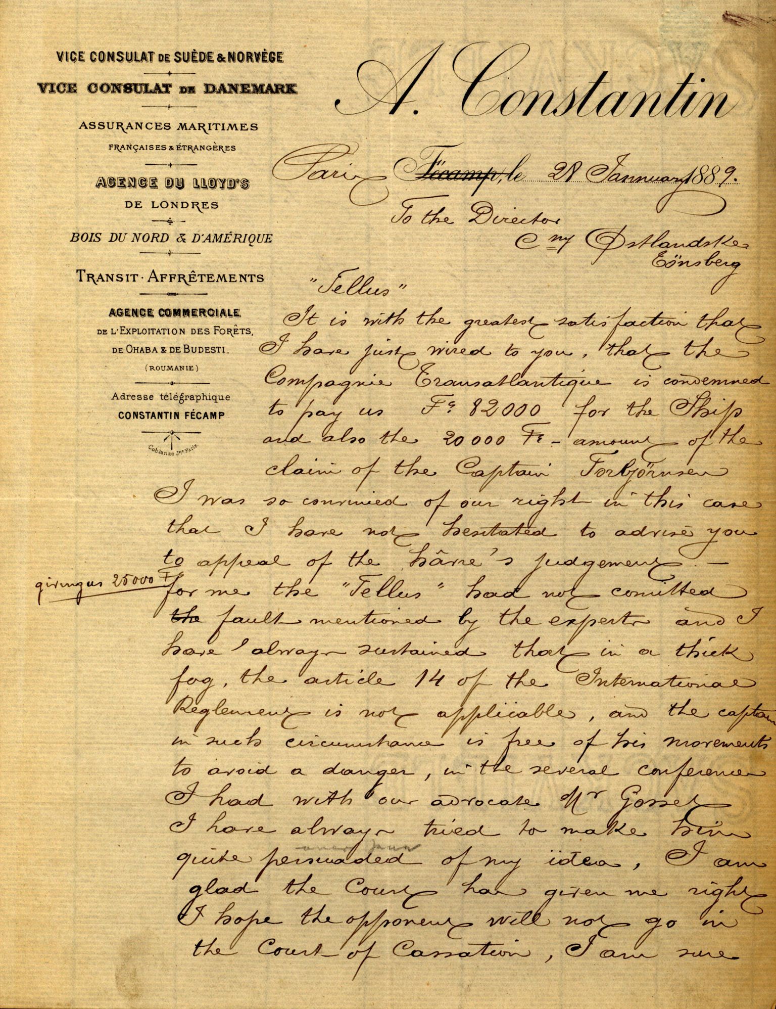 Pa 63 - Østlandske skibsassuranceforening, VEMU/A-1079/G/Ga/L0020/0001: Havaridokumenter / Tellus, Telanak, Wilhelmine, 1887, p. 87