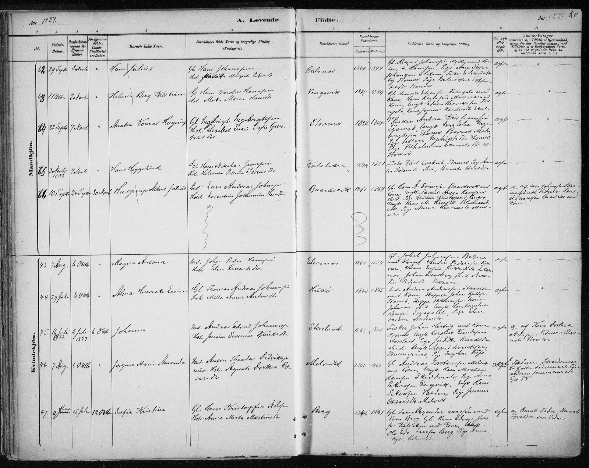 Tromsøysund sokneprestkontor, SATØ/S-1304/G/Ga/L0004kirke: Parish register (official) no. 4, 1880-1888, p. 50