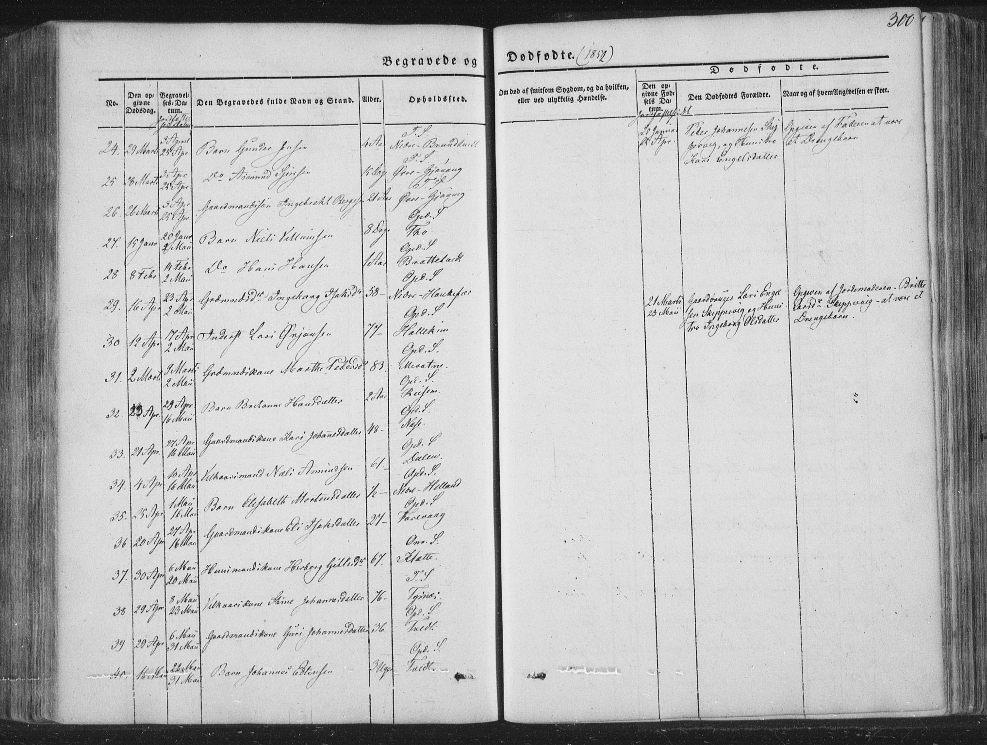 Tysnes sokneprestembete, AV/SAB-A-78601/H/Haa: Parish register (official) no. A 10, 1848-1859, p. 300