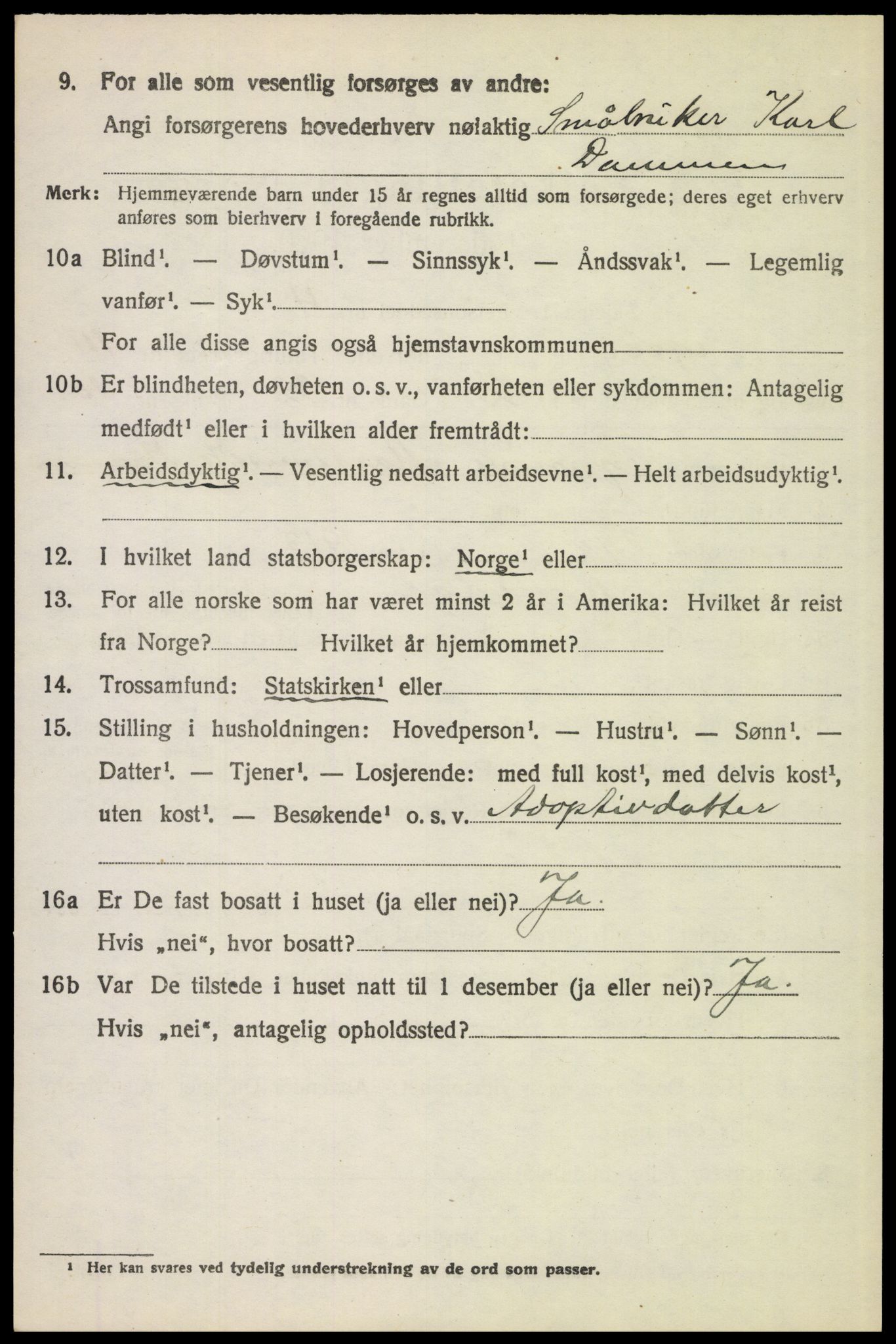 SAH, 1920 census for Trysil, 1920, p. 7890