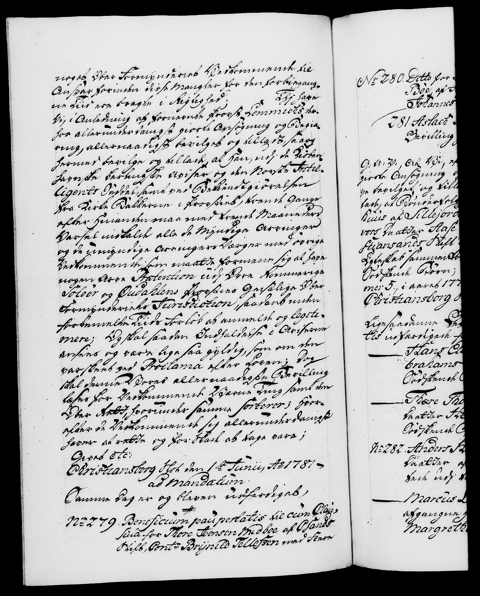 Danske Kanselli 1572-1799, RA/EA-3023/F/Fc/Fca/Fcaa/L0048: Norske registre, 1779-1781, p. 572b