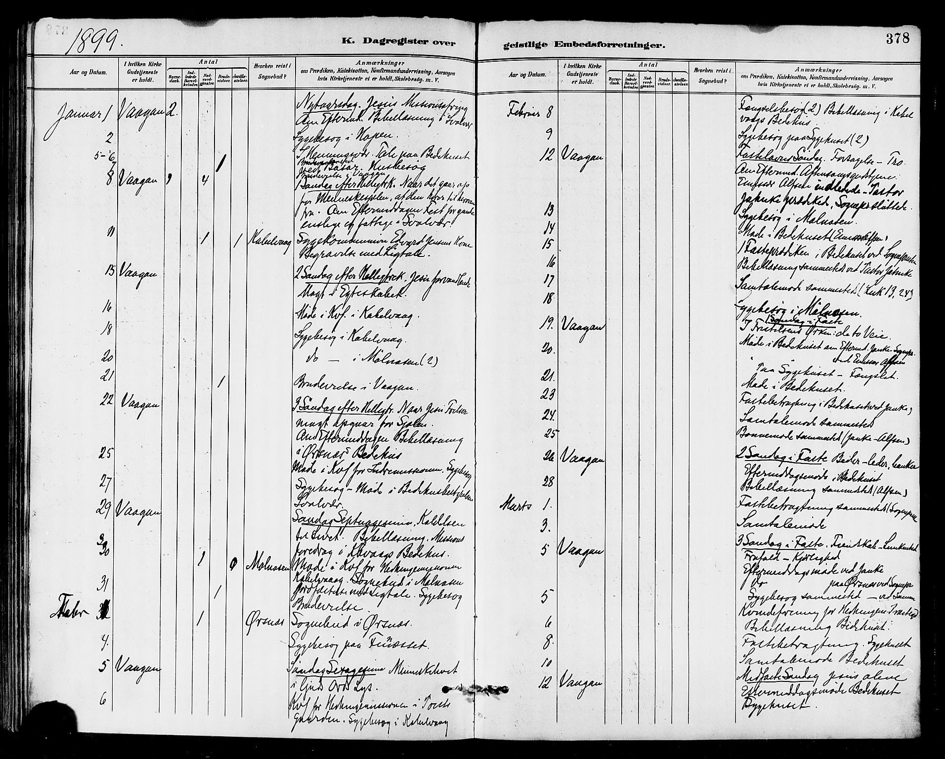 Ministerialprotokoller, klokkerbøker og fødselsregistre - Nordland, AV/SAT-A-1459/874/L1060: Parish register (official) no. 874A04, 1890-1899, p. 378