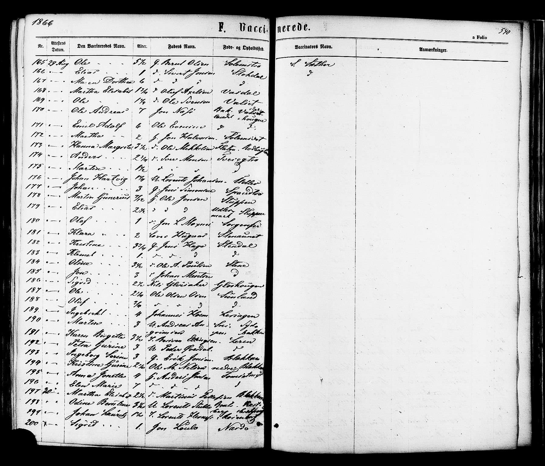 Ministerialprotokoller, klokkerbøker og fødselsregistre - Sør-Trøndelag, AV/SAT-A-1456/606/L0293: Parish register (official) no. 606A08, 1866-1877, p. 540