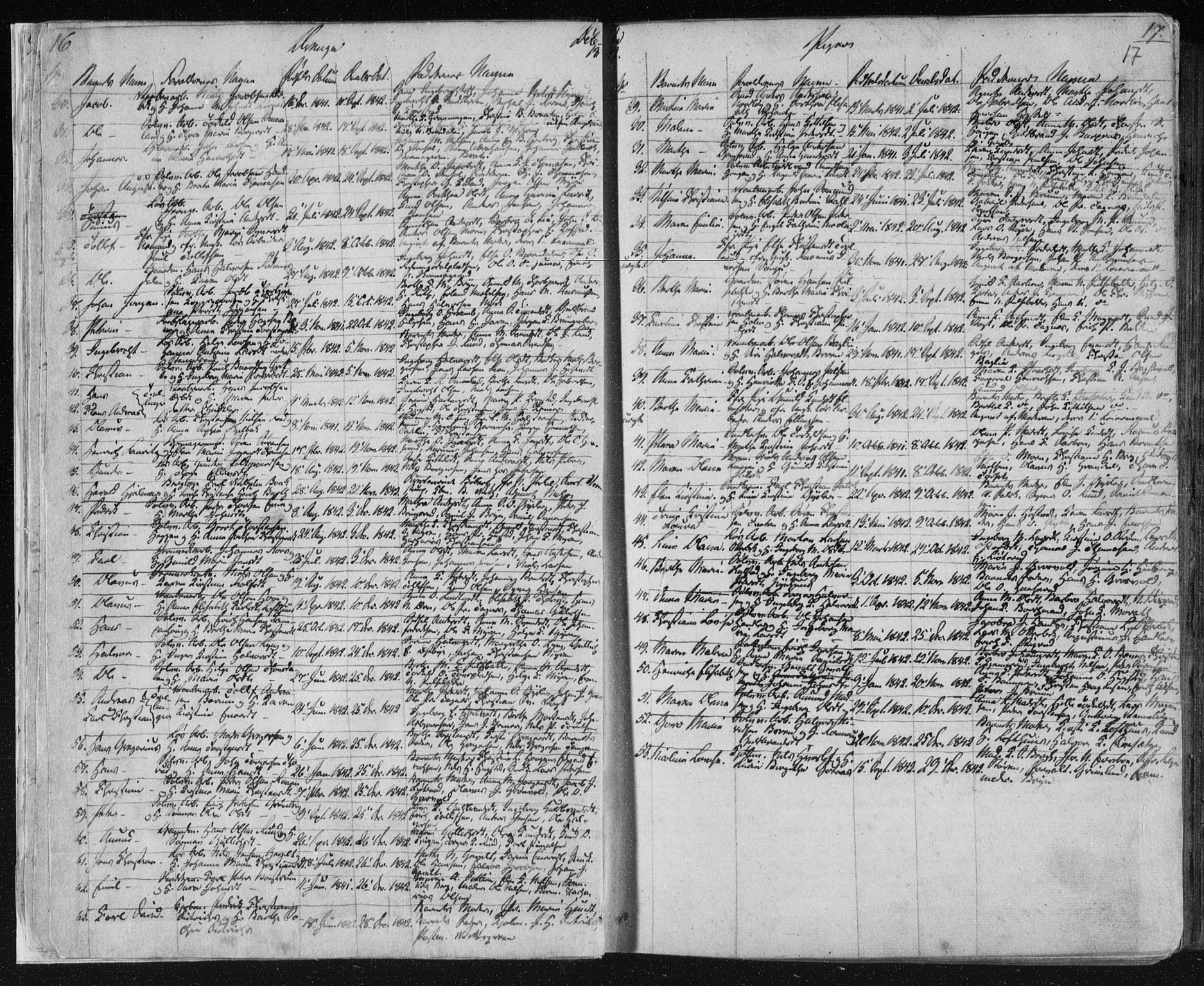 Kongsberg kirkebøker, AV/SAKO-A-22/F/Fa/L0009: Parish register (official) no. I 9, 1839-1858, p. 16-17