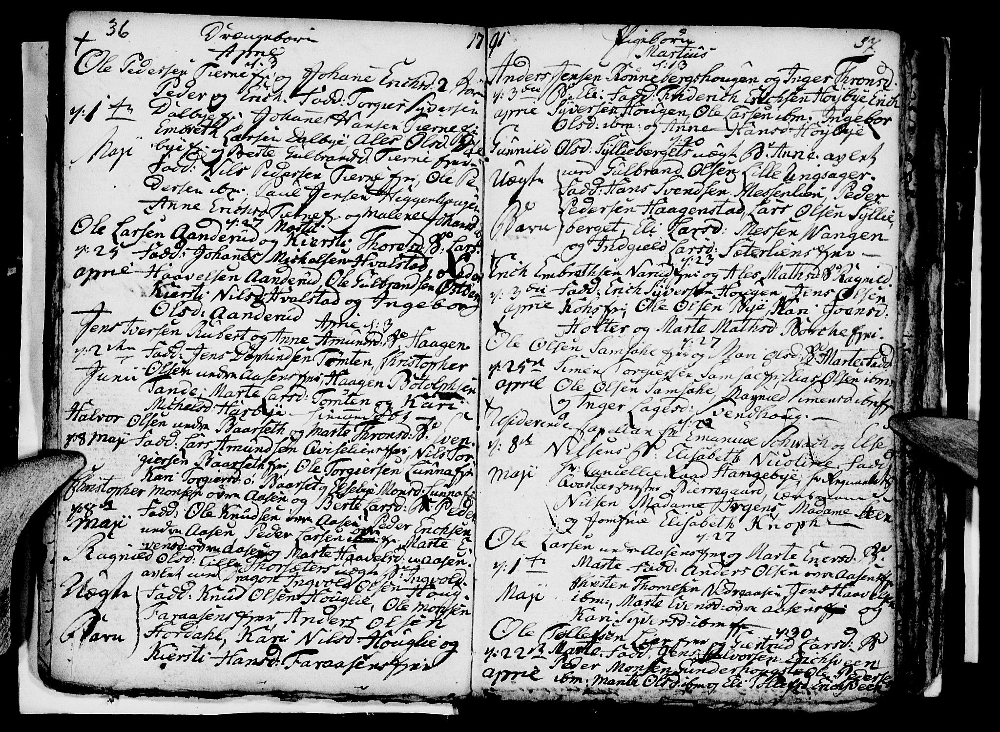 Ringsaker prestekontor, AV/SAH-PREST-014/I/Ia/L0005/0005: Parish register draft no. 1E, 1790-1792, p. 36-37