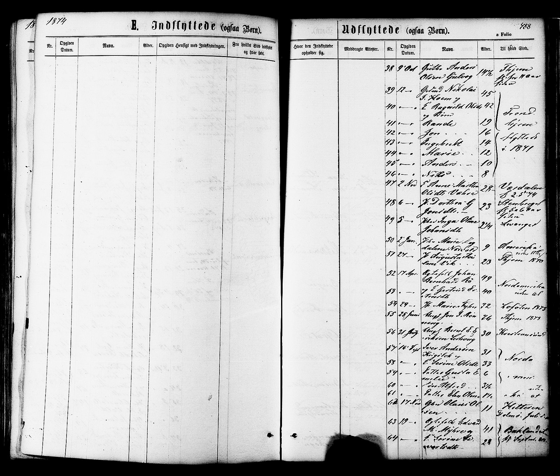 Ministerialprotokoller, klokkerbøker og fødselsregistre - Sør-Trøndelag, AV/SAT-A-1456/606/L0293: Parish register (official) no. 606A08, 1866-1877, p. 488