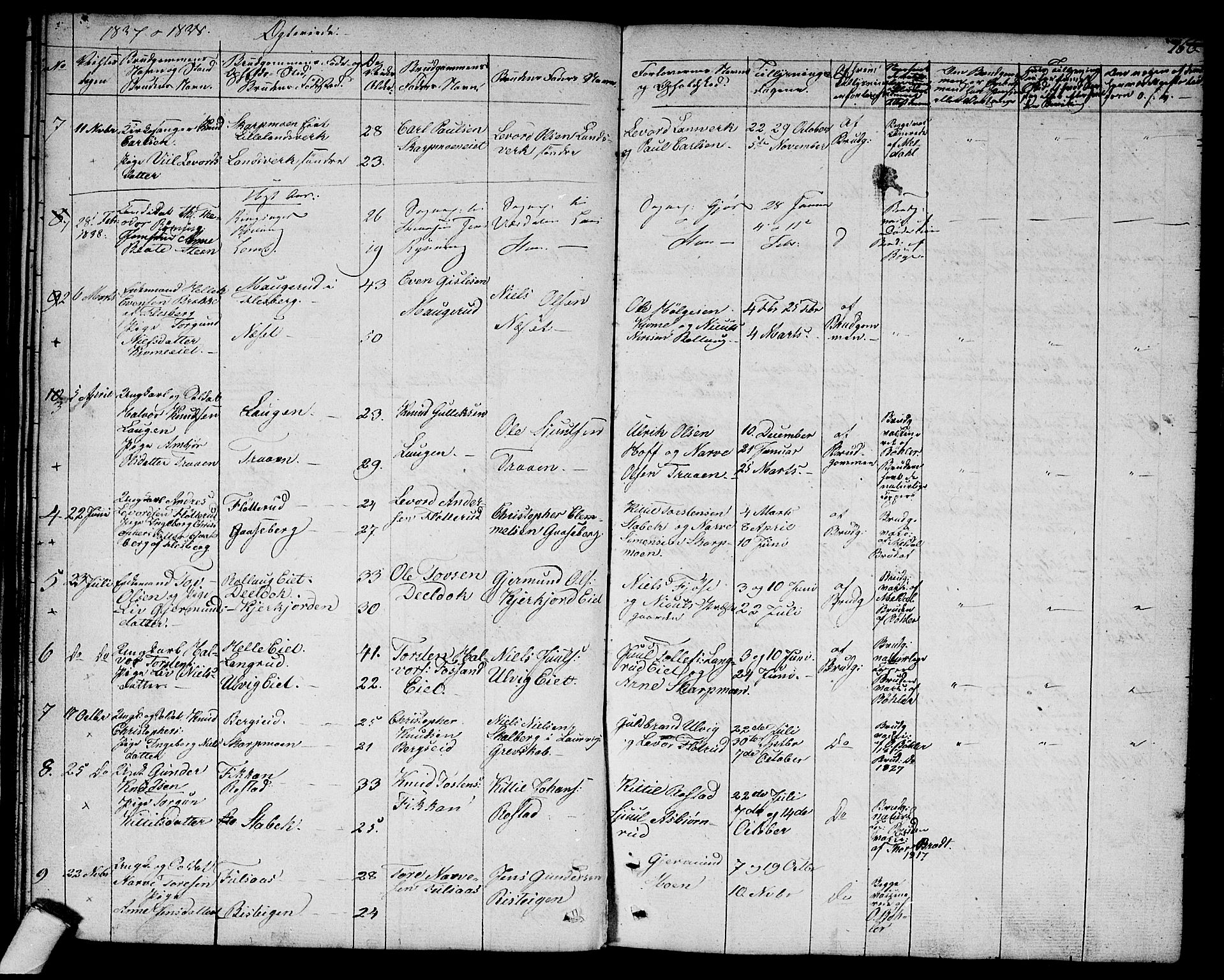 Rollag kirkebøker, AV/SAKO-A-240/G/Ga/L0002: Parish register (copy) no. I 2, 1831-1856, p. 166