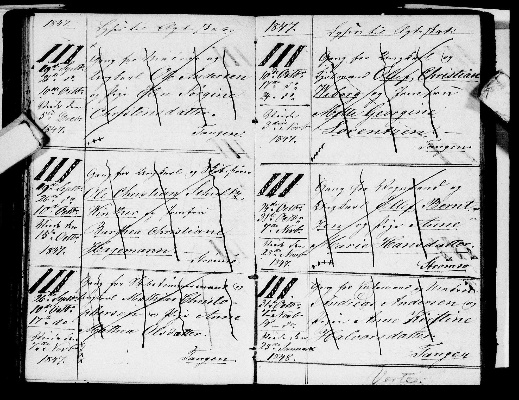 Strømsø kirkebøker, AV/SAKO-A-246/H/Ha/L0001: Banns register no. 1, 1836-1850