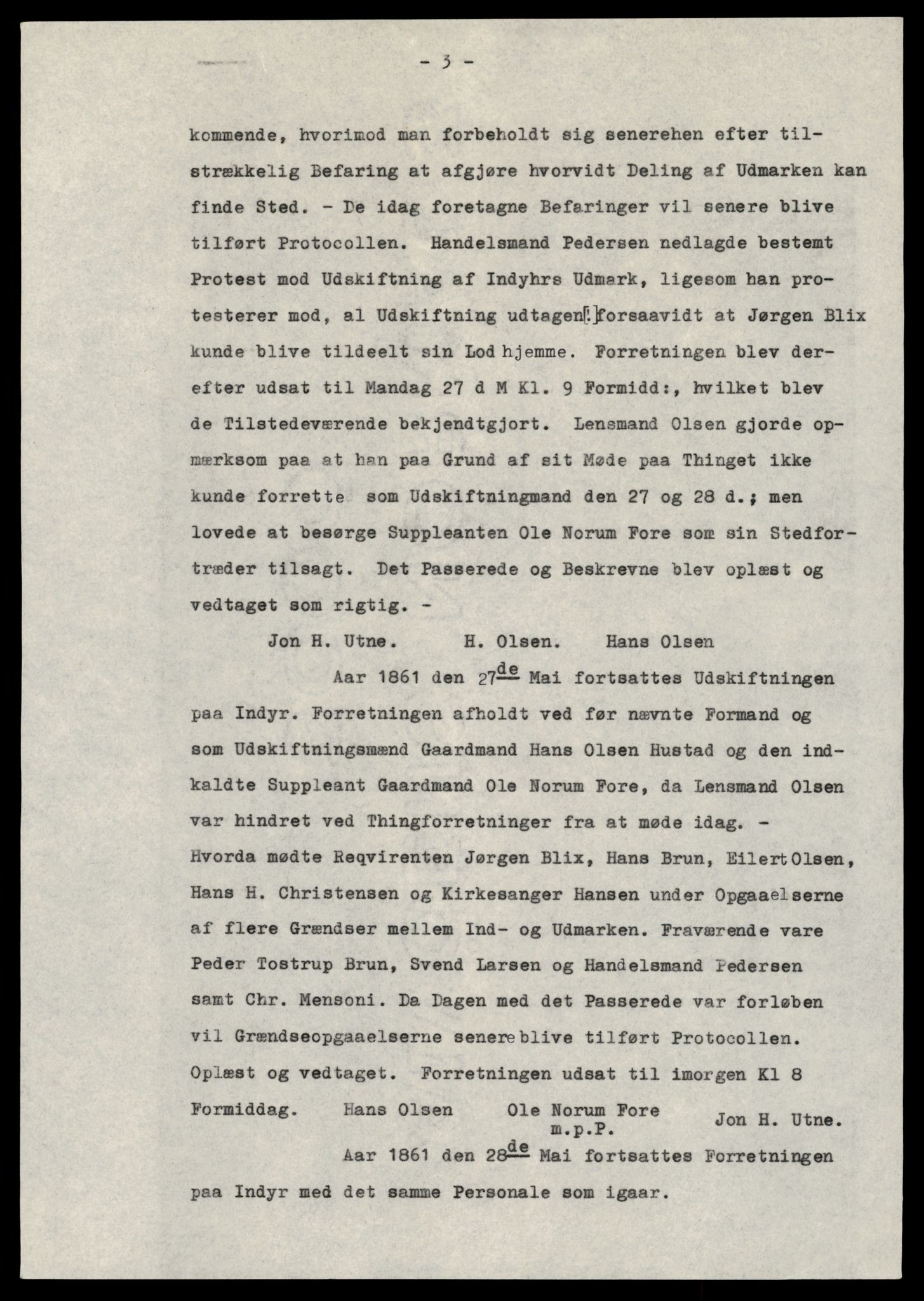 Statsarkivet i Trondheim, AV/SAT-A-4183/J/Jq/L0058: Utskiftningsprotokoller, 1861 - , 1861-1877