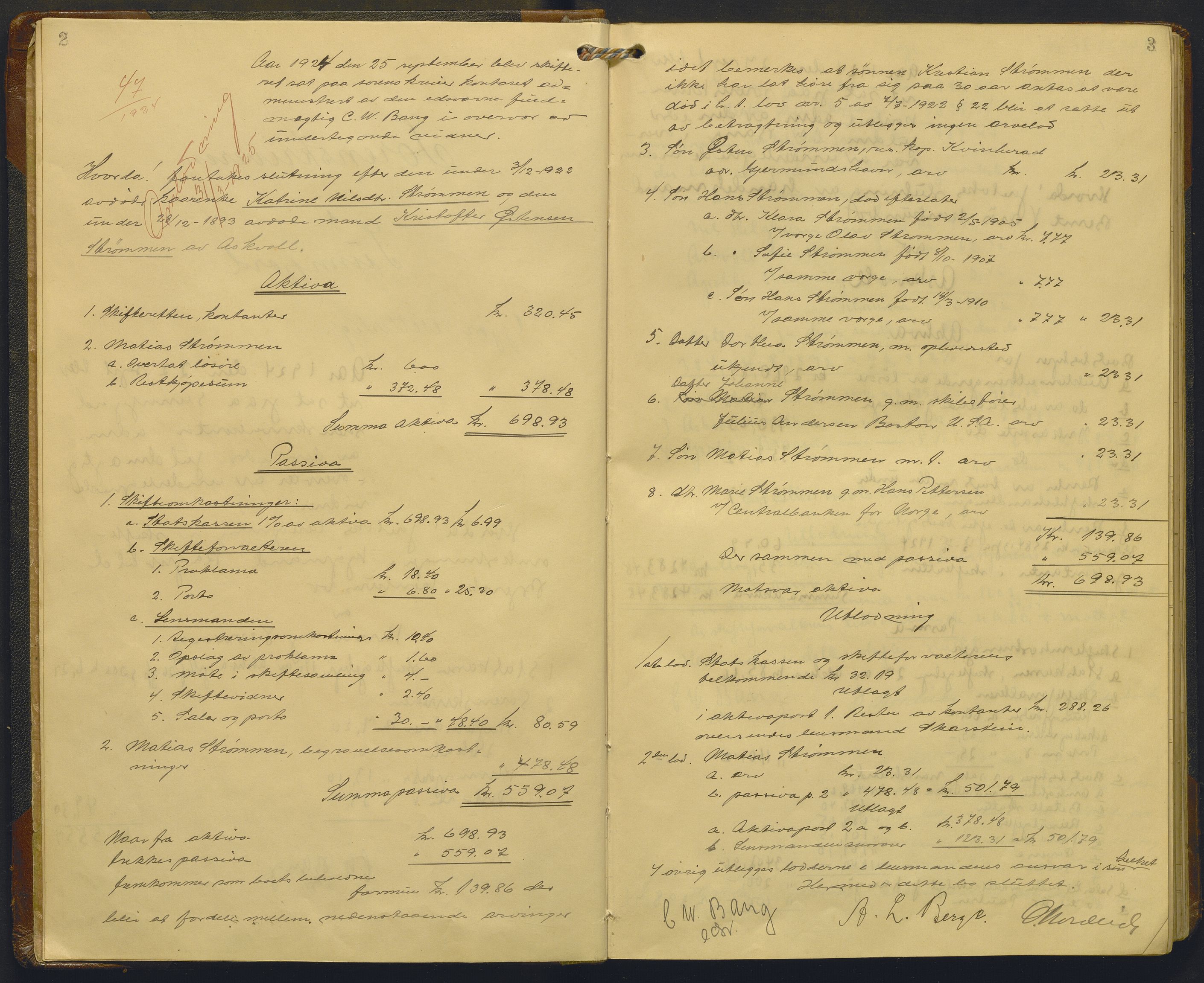 Sunnfjord tingrett, AV/SAB-A-3201/1/H/Hd/L0013: Skifteutlodningsprotokoll, 1924-1927, p. 2-3