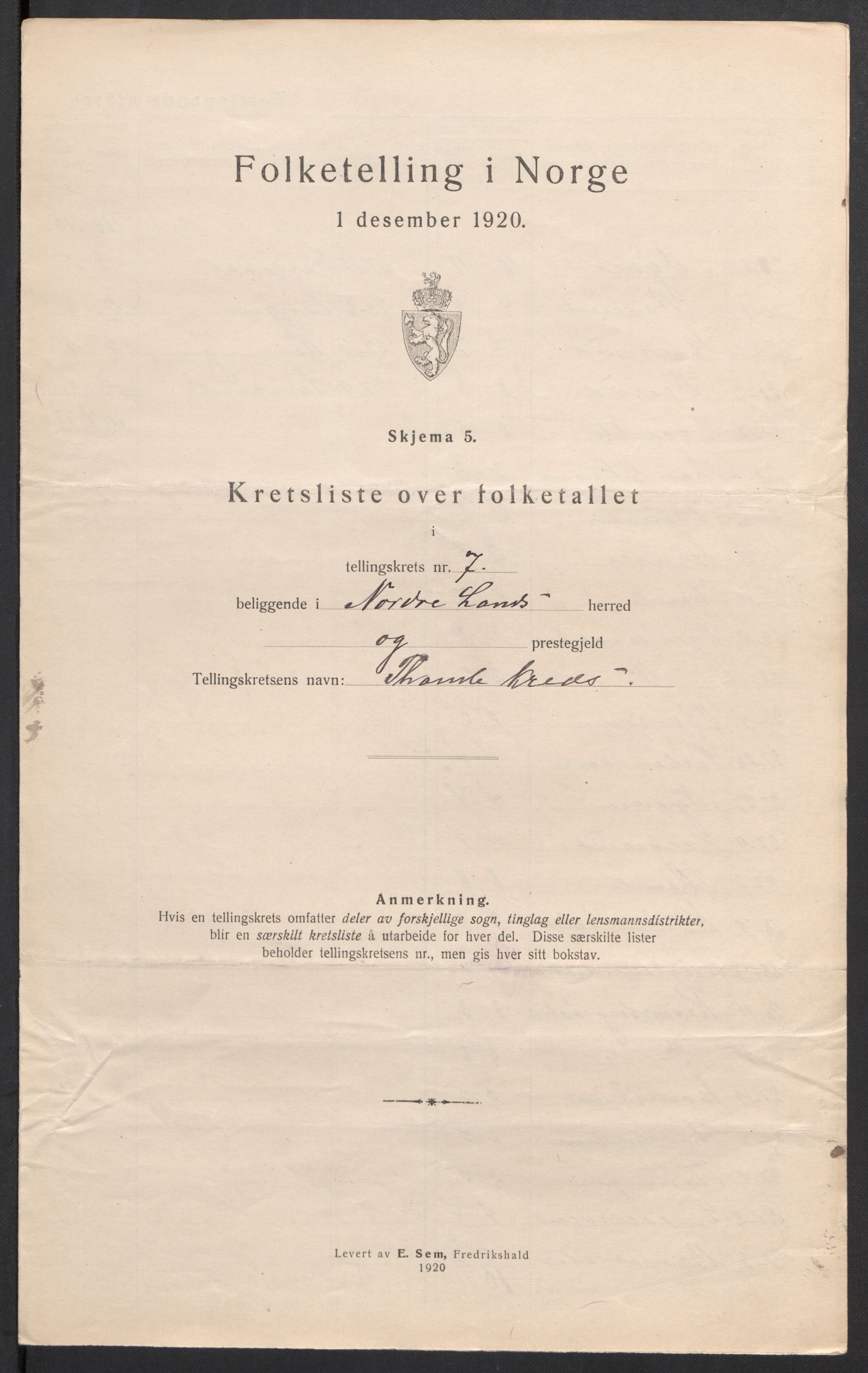 SAH, 1920 census for Nordre Land, 1920, p. 32