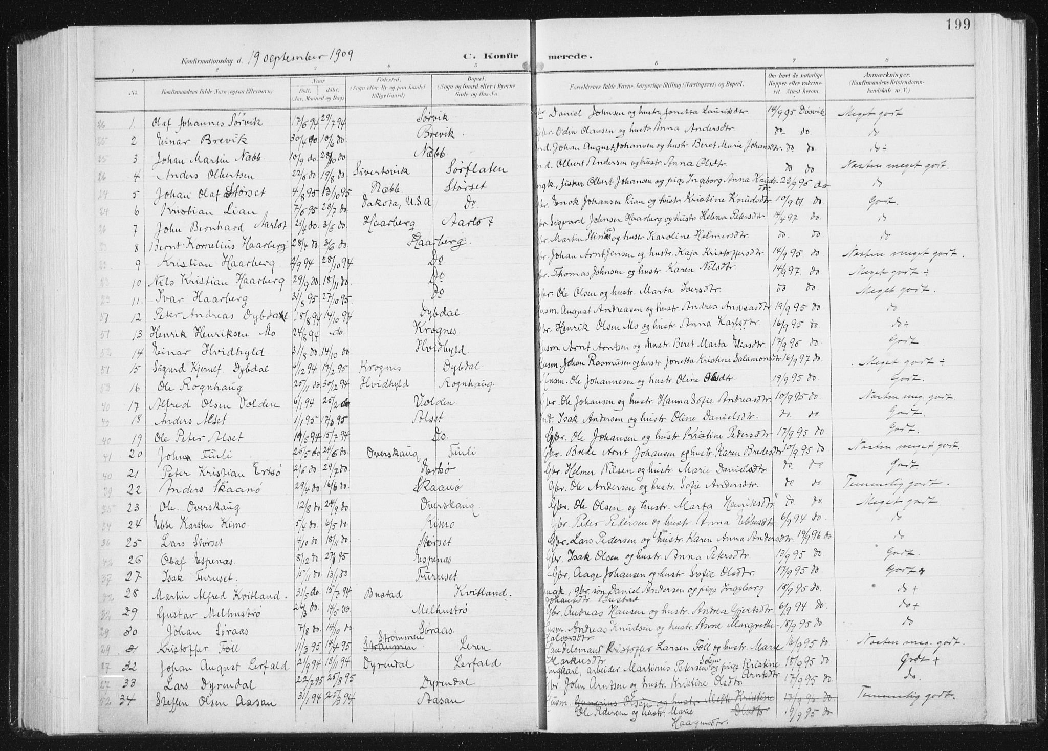 Ministerialprotokoller, klokkerbøker og fødselsregistre - Sør-Trøndelag, AV/SAT-A-1456/647/L0635: Parish register (official) no. 647A02, 1896-1911, p. 199