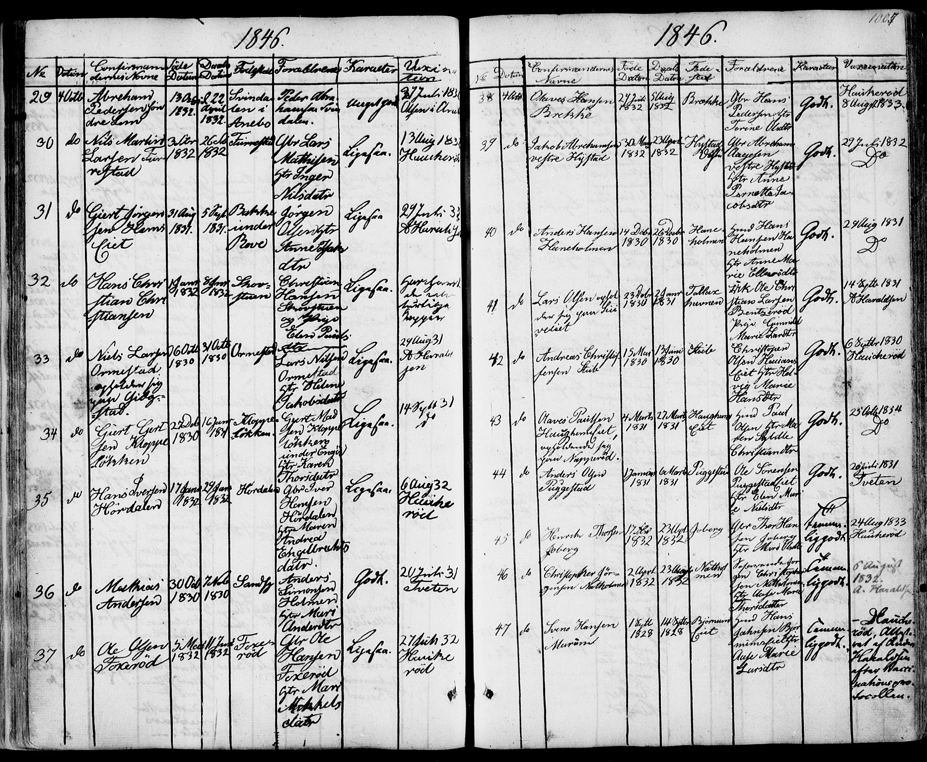 Sandar kirkebøker, SAKO/A-243/F/Fa/L0005: Parish register (official) no. 5, 1832-1847, p. 1006-1007