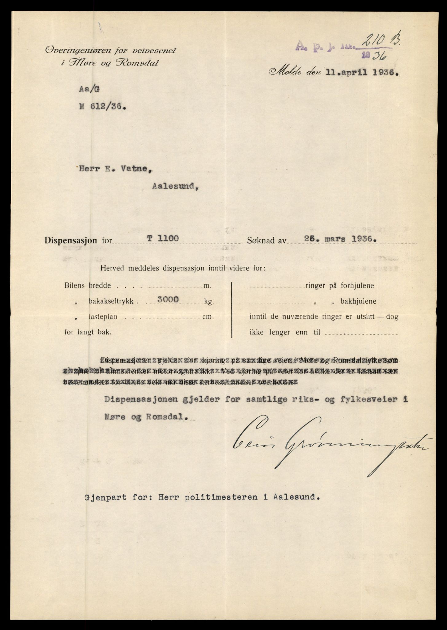 Møre og Romsdal vegkontor - Ålesund trafikkstasjon, AV/SAT-A-4099/F/Fe/L0010: Registreringskort for kjøretøy T 1050 - T 1169, 1927-1998, p. 1520