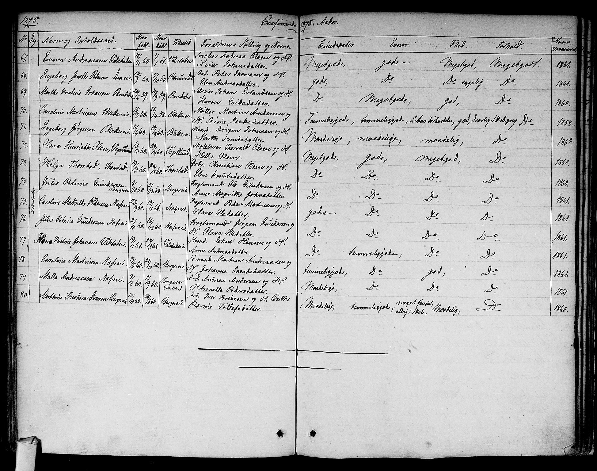 Asker prestekontor Kirkebøker, SAO/A-10256a/F/Fa/L0009: Parish register (official) no. I 9, 1825-1878, p. 317