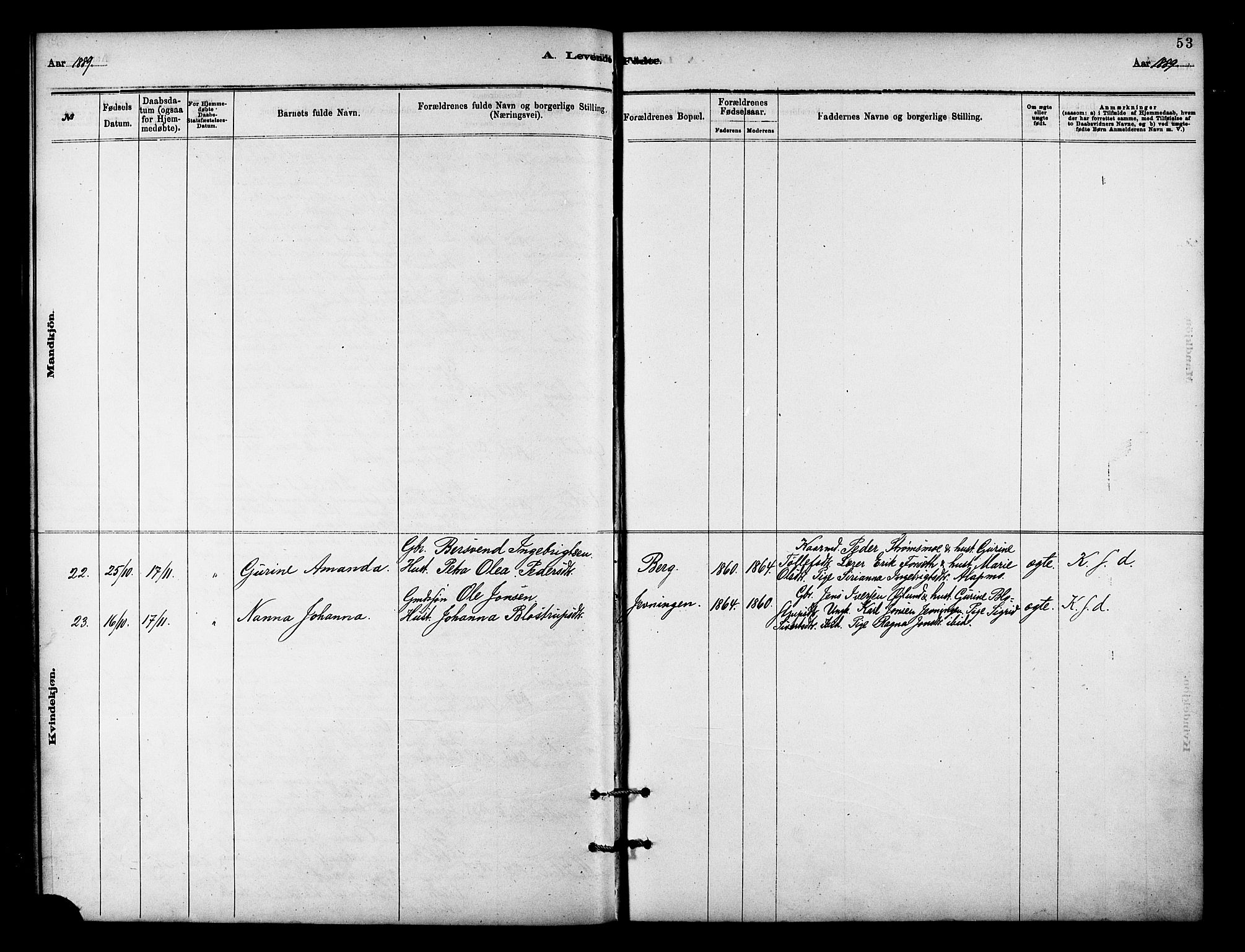 Målselv sokneprestembete, AV/SATØ-S-1311/G/Ga/Gaa/L0009kirke: Parish register (official) no. 9, 1878-1889, p. 53