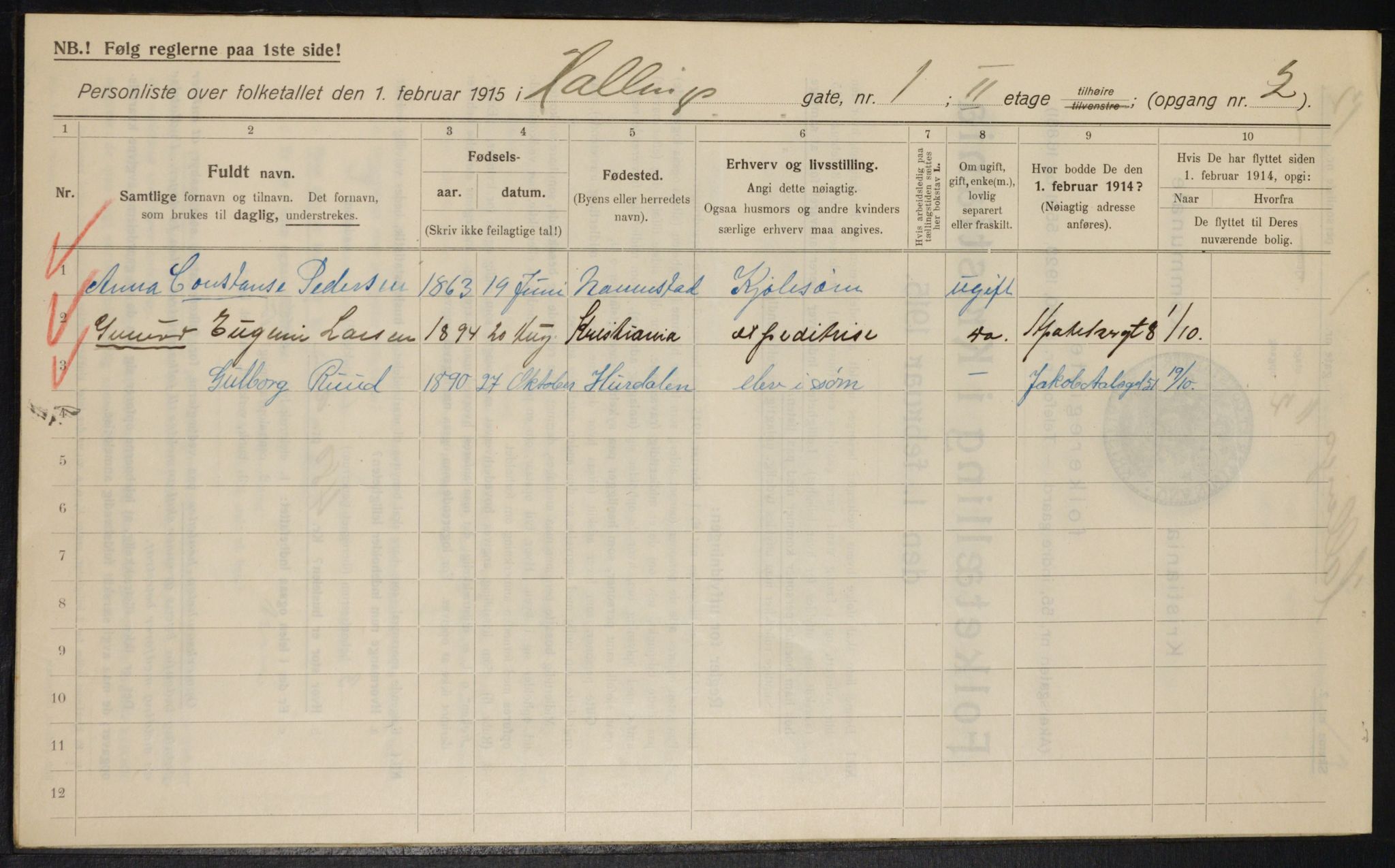 OBA, Municipal Census 1915 for Kristiania, 1915, p. 33653